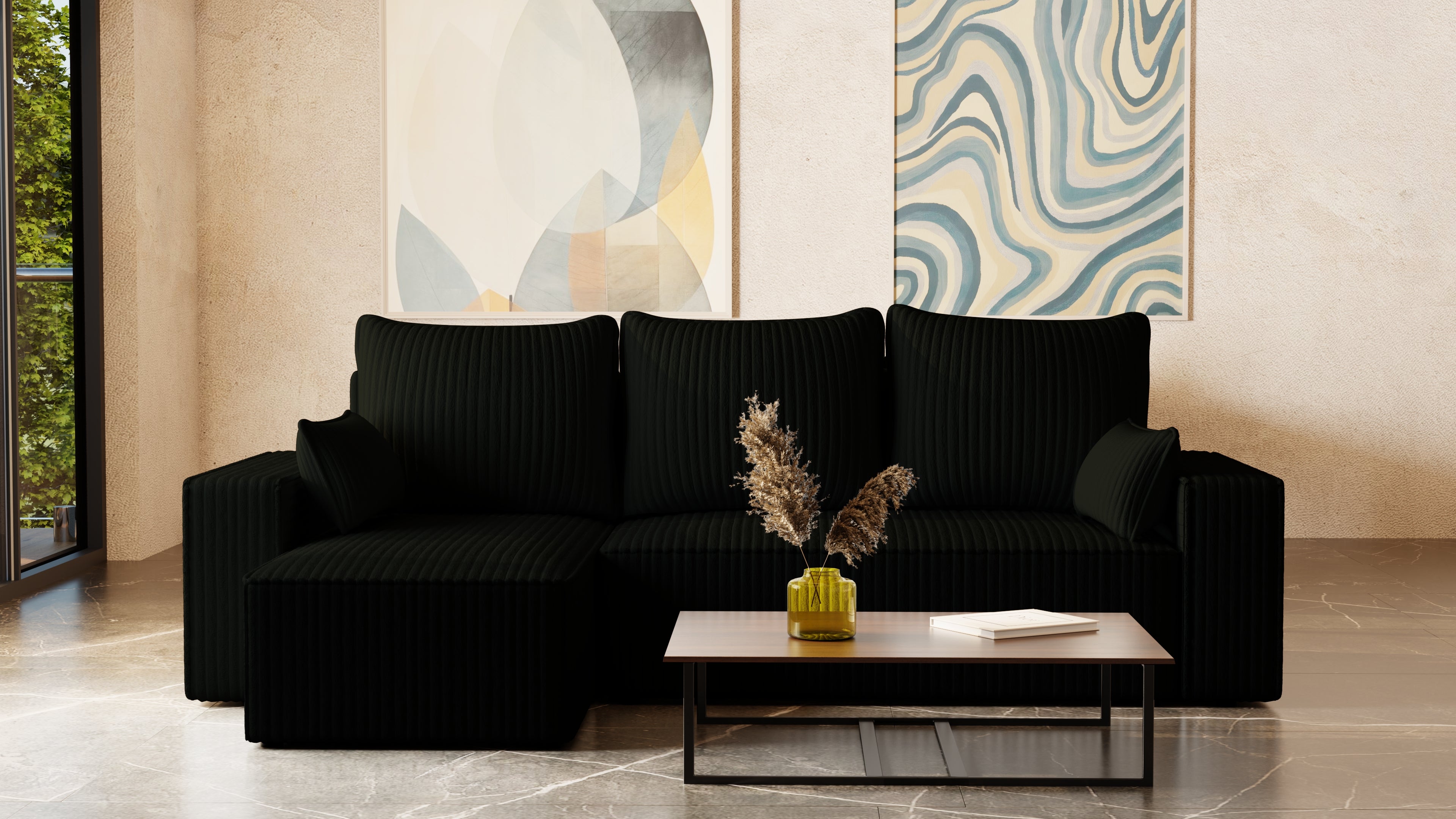 Ecksofa mit Schlaffunktion Tobi Cord Felipo