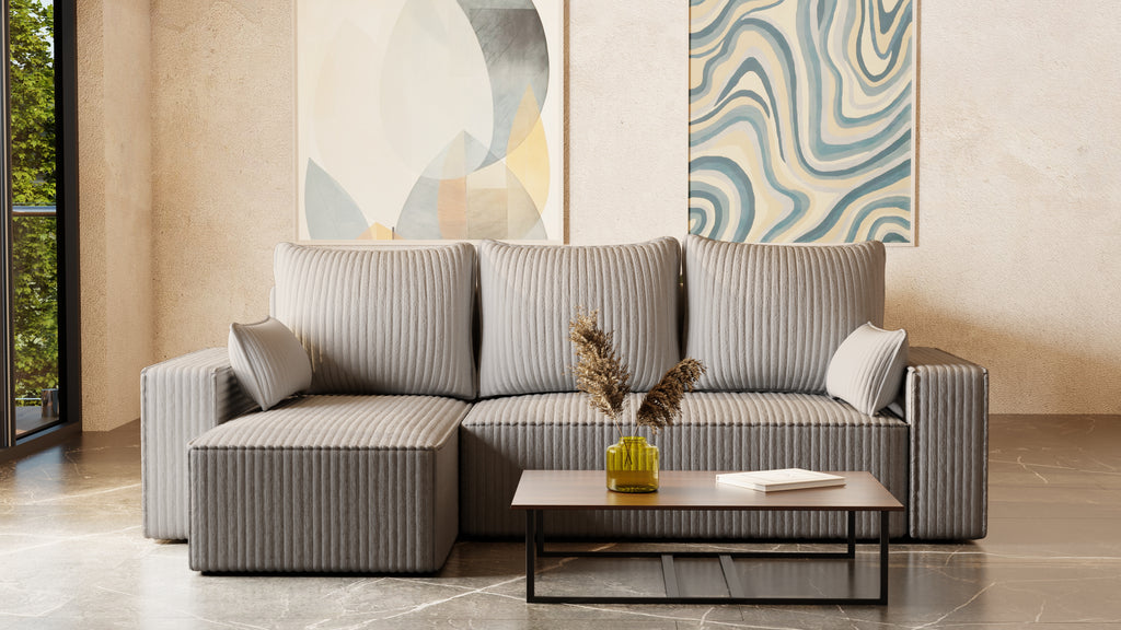 Ecksofa mit Schlaffunktion Tobi Cord Felipo