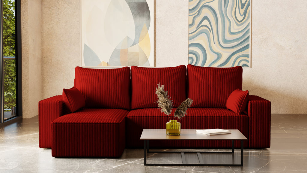 Ecksofa mit Schlaffunktion Tobi Cord Felipo