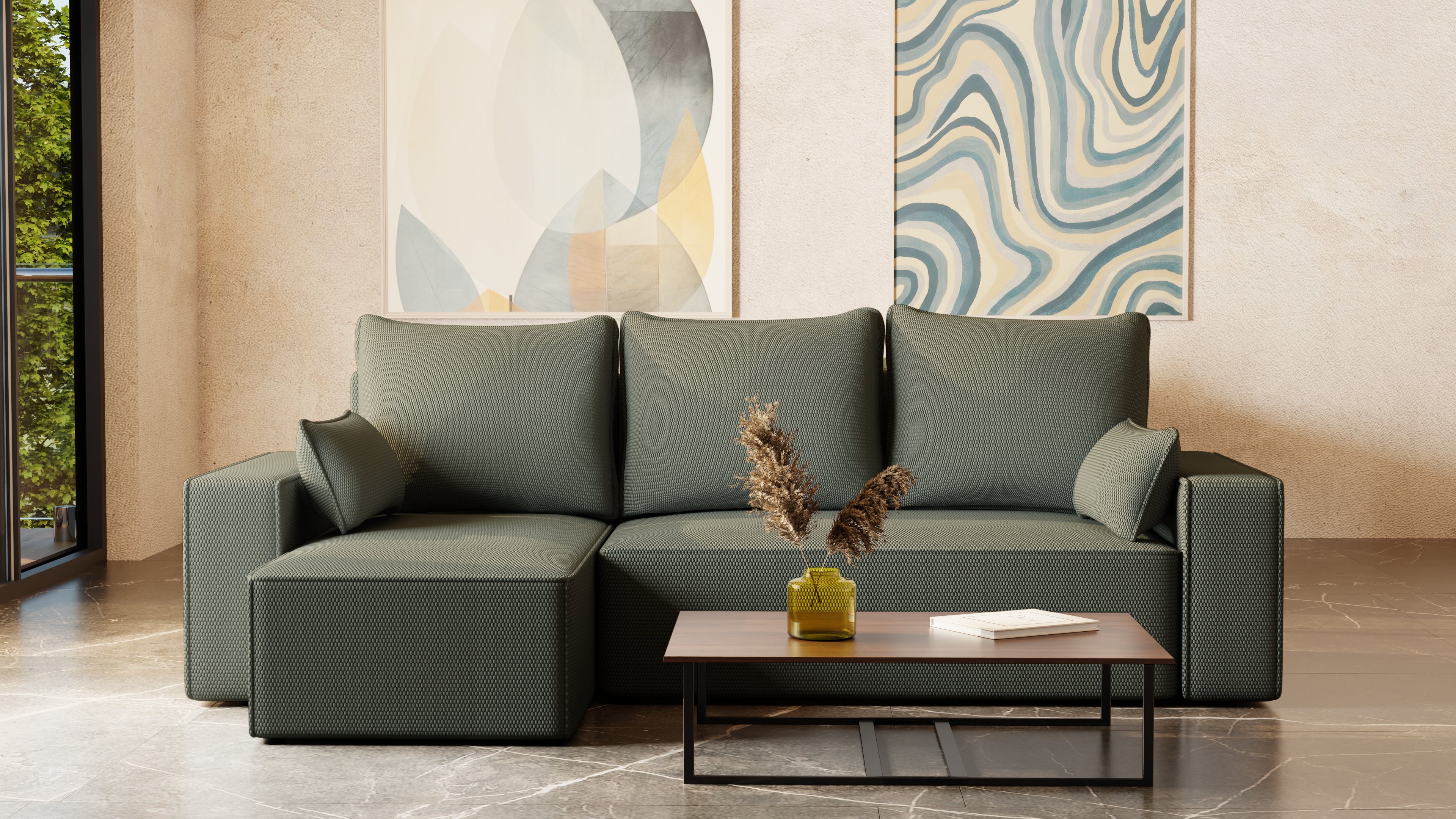 Ecksofa mit Schlaffunktion Tobi Cord Onega