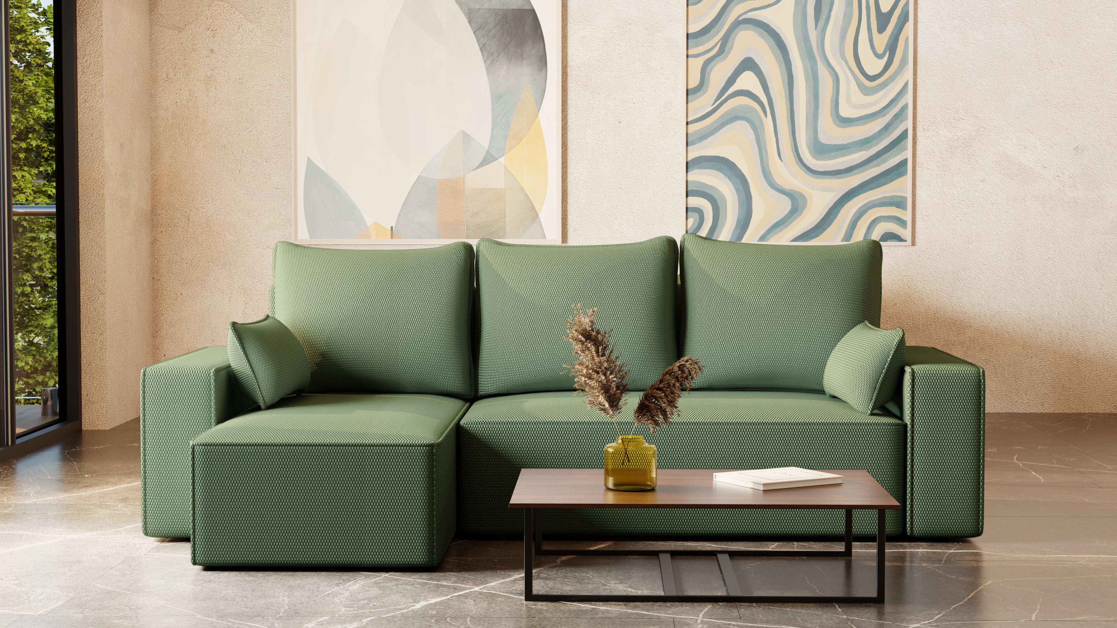 Ecksofa mit Schlaffunktion Tobi Cord Onega