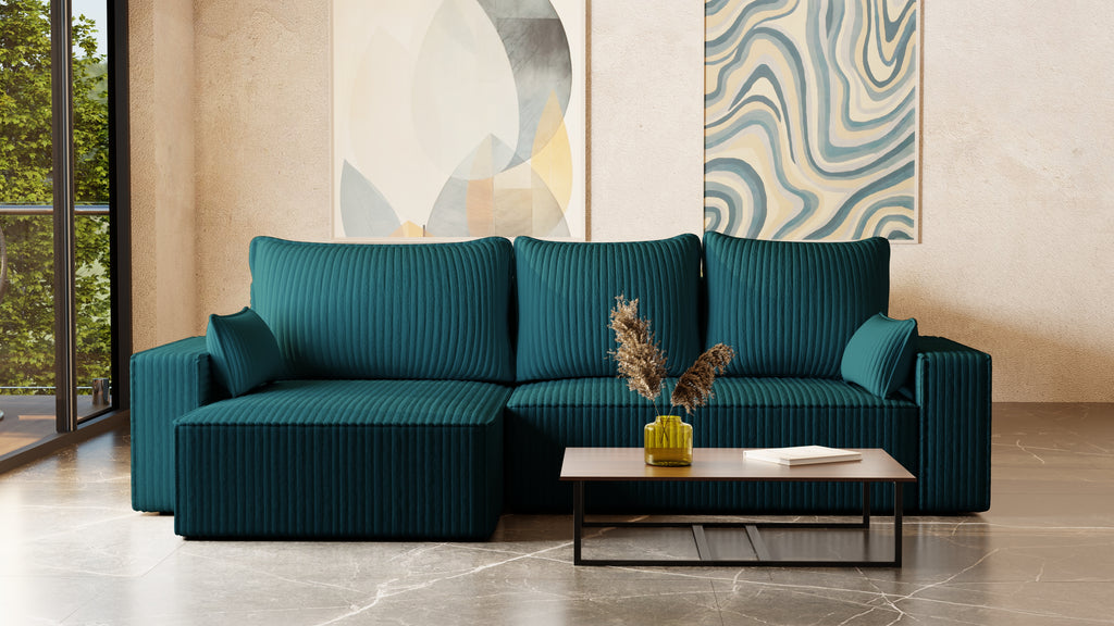 XL Ecksofa mit Schlaffunktion Tobi Cord Felipo