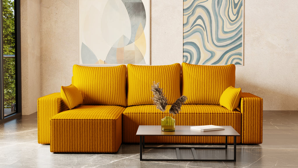 Ecksofa mit Schlaffunktion Tobi Cord Felipo