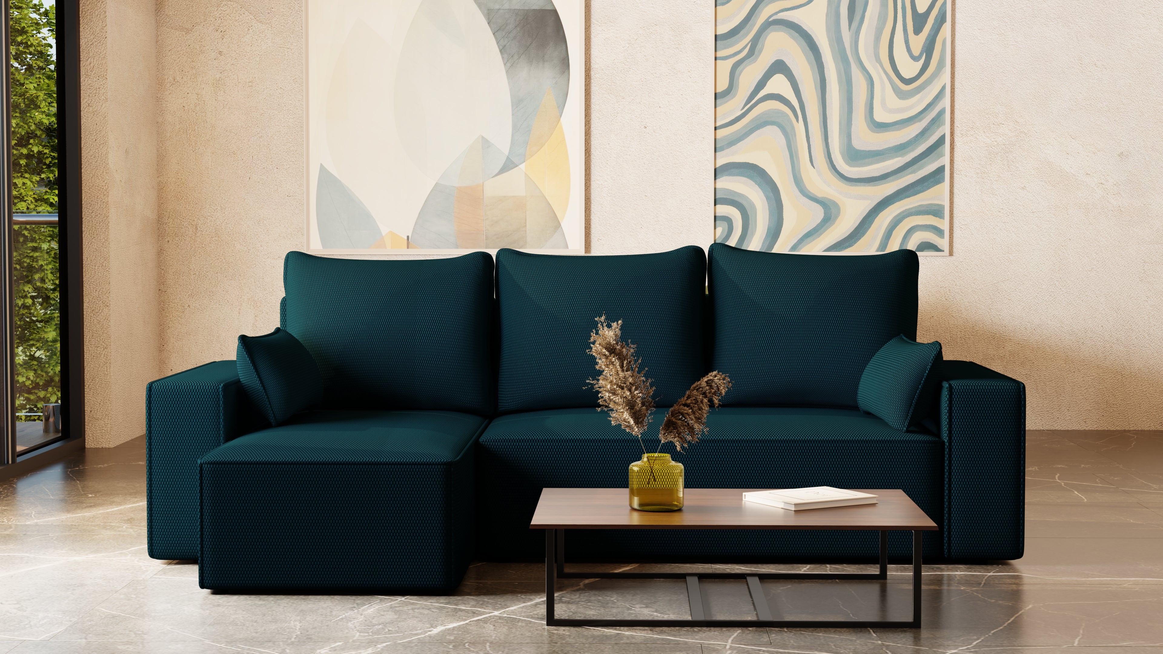 Ecksofa mit Schlaffunktion Tobi Cord Onega