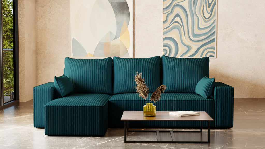 Ecksofa mit Schlaffunktion Tobi Cord Felipo