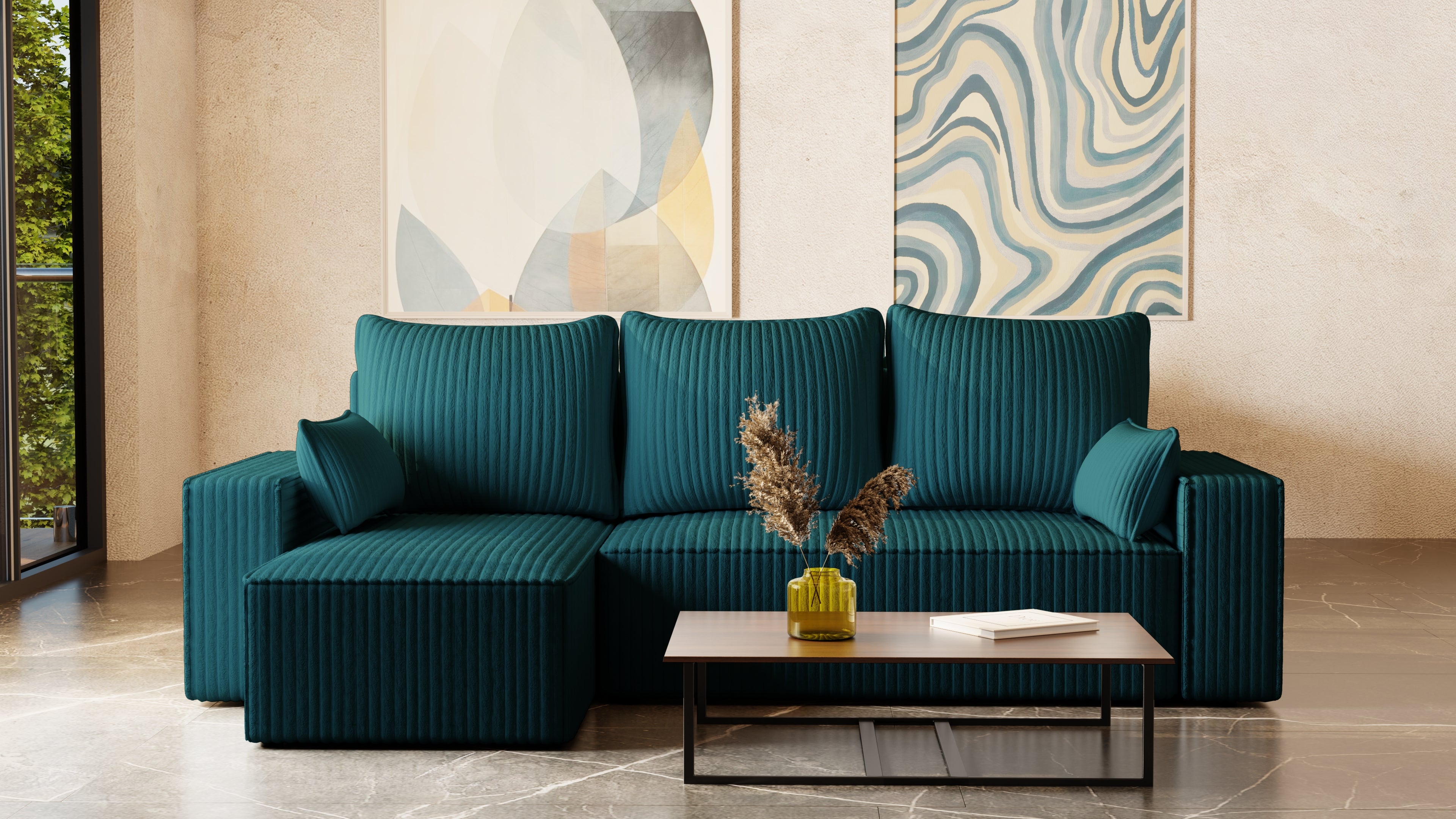 Ecksofa mit Schlaffunktion Tobi Cord Felipo