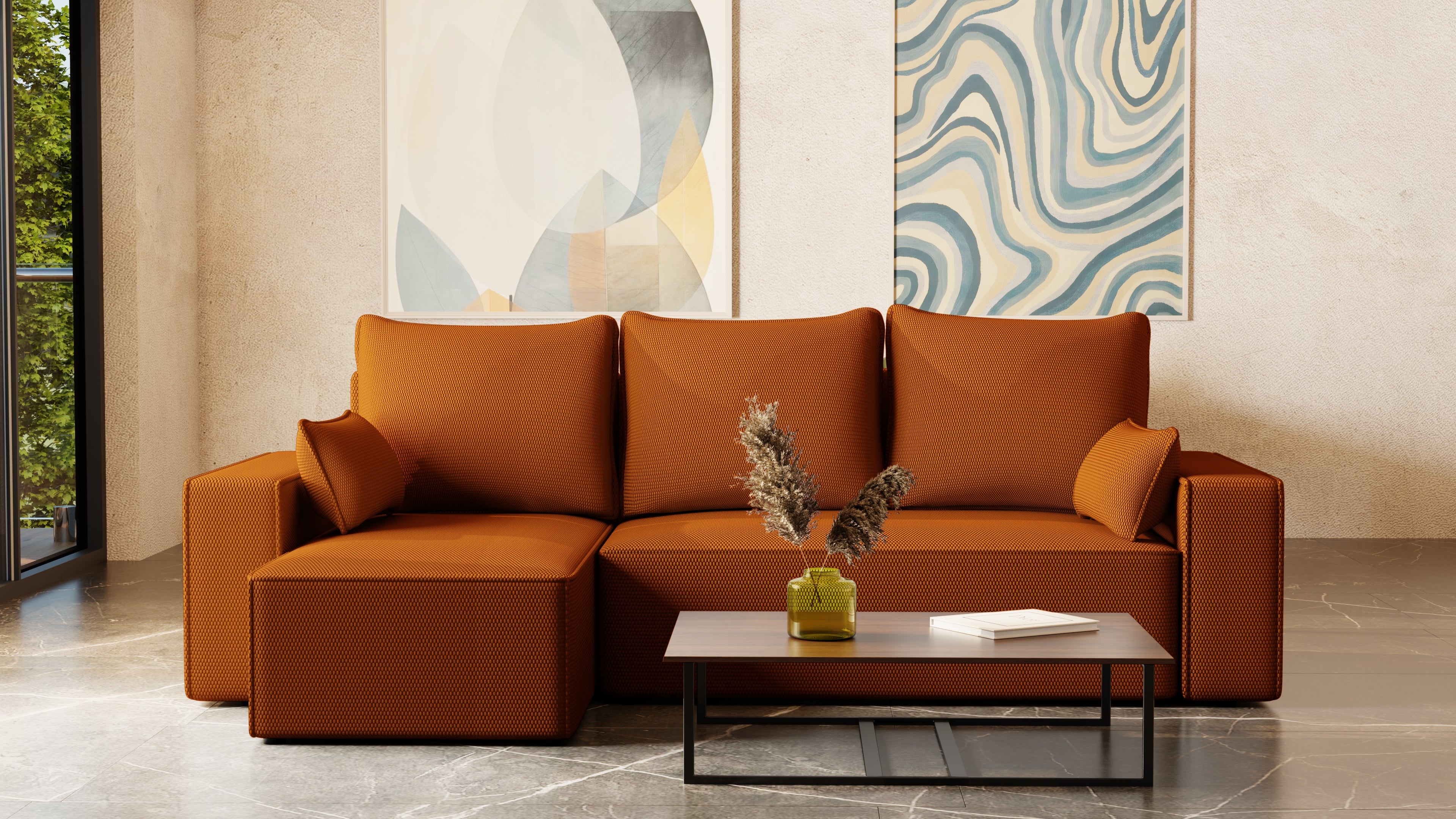 Ecksofa mit Schlaffunktion Tobi Cord Onega