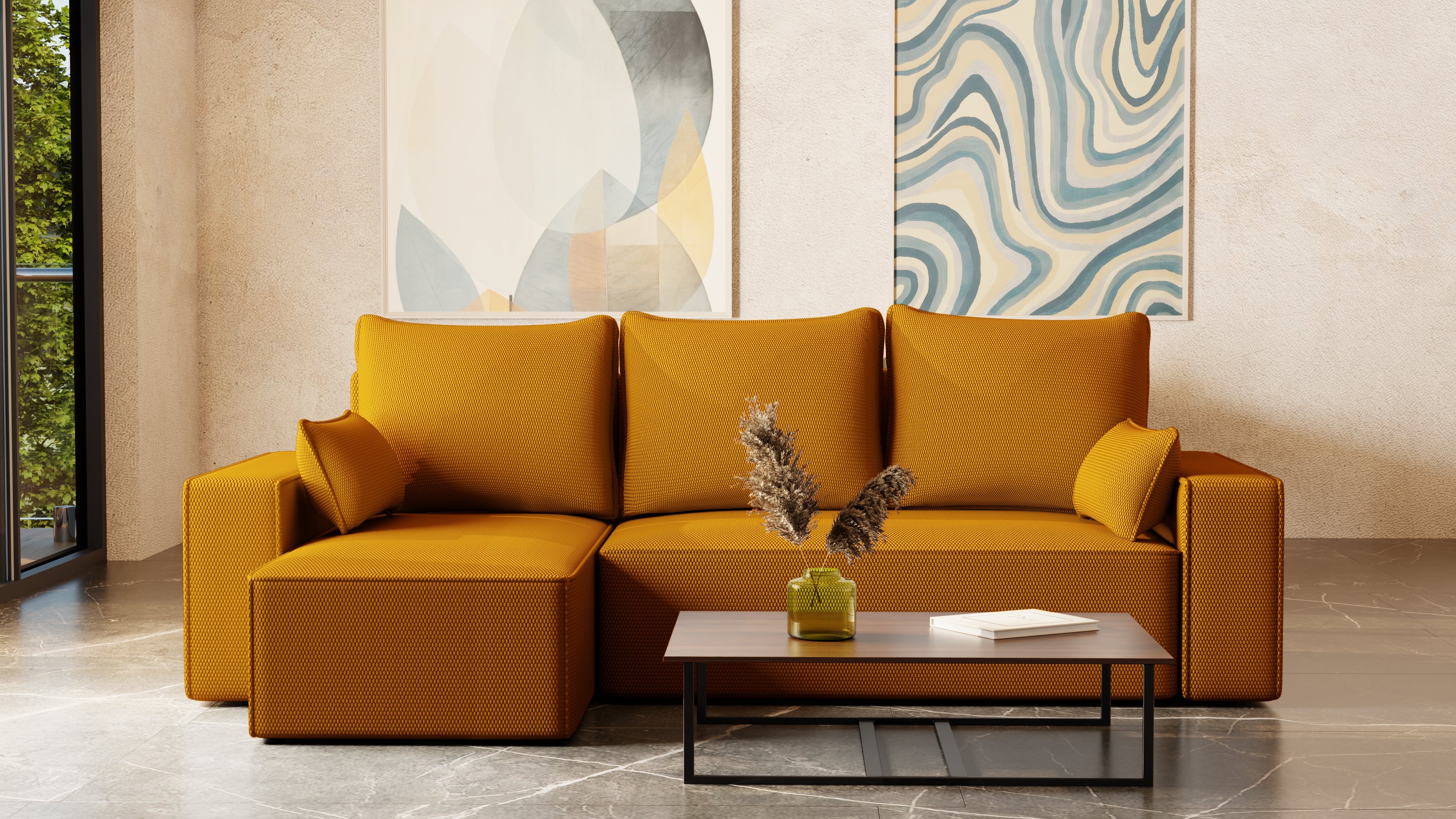 Ecksofa mit Schlaffunktion Tobi Cord Onega