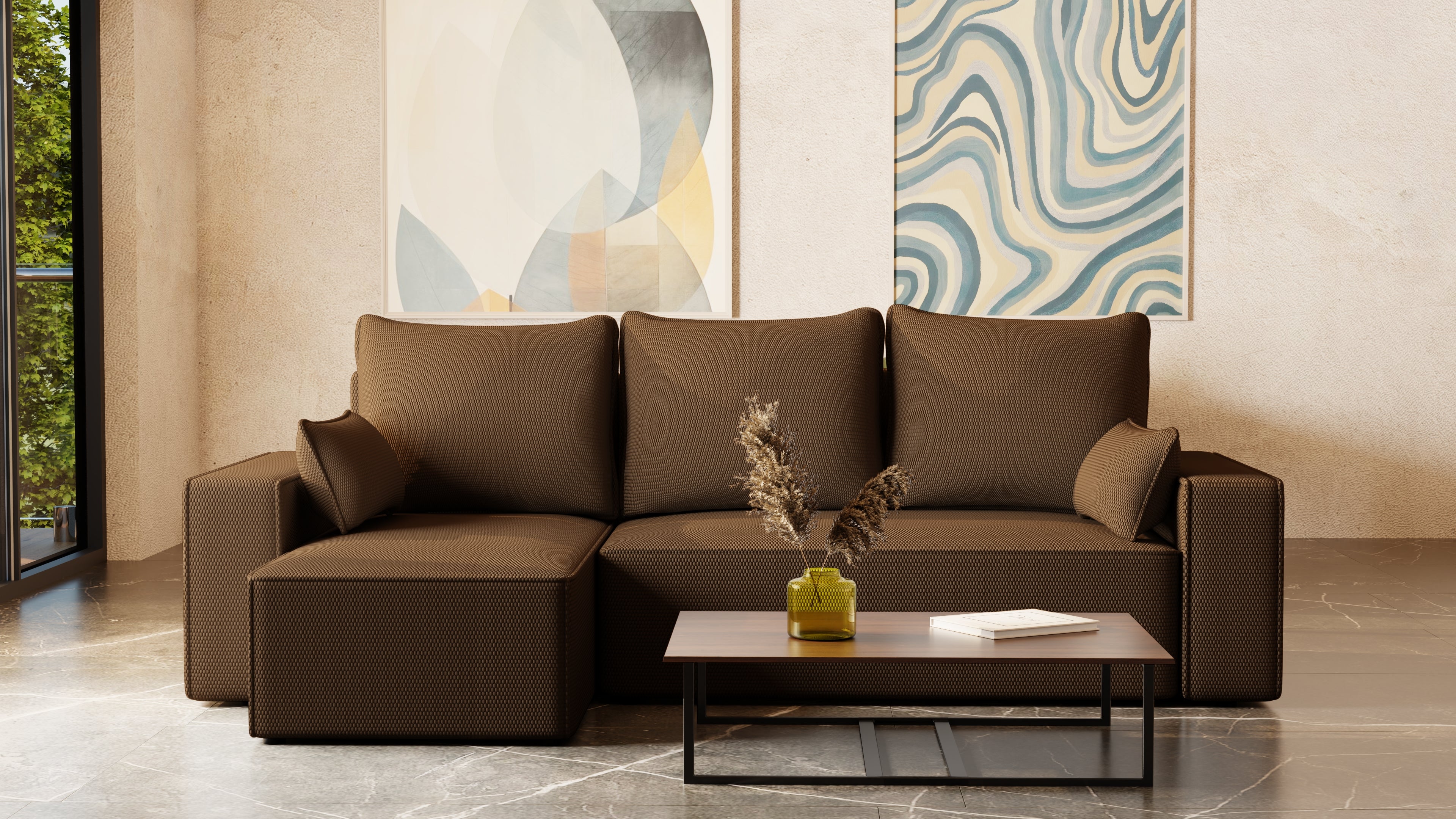 Ecksofa mit Schlaffunktion Tobi Cord Onega