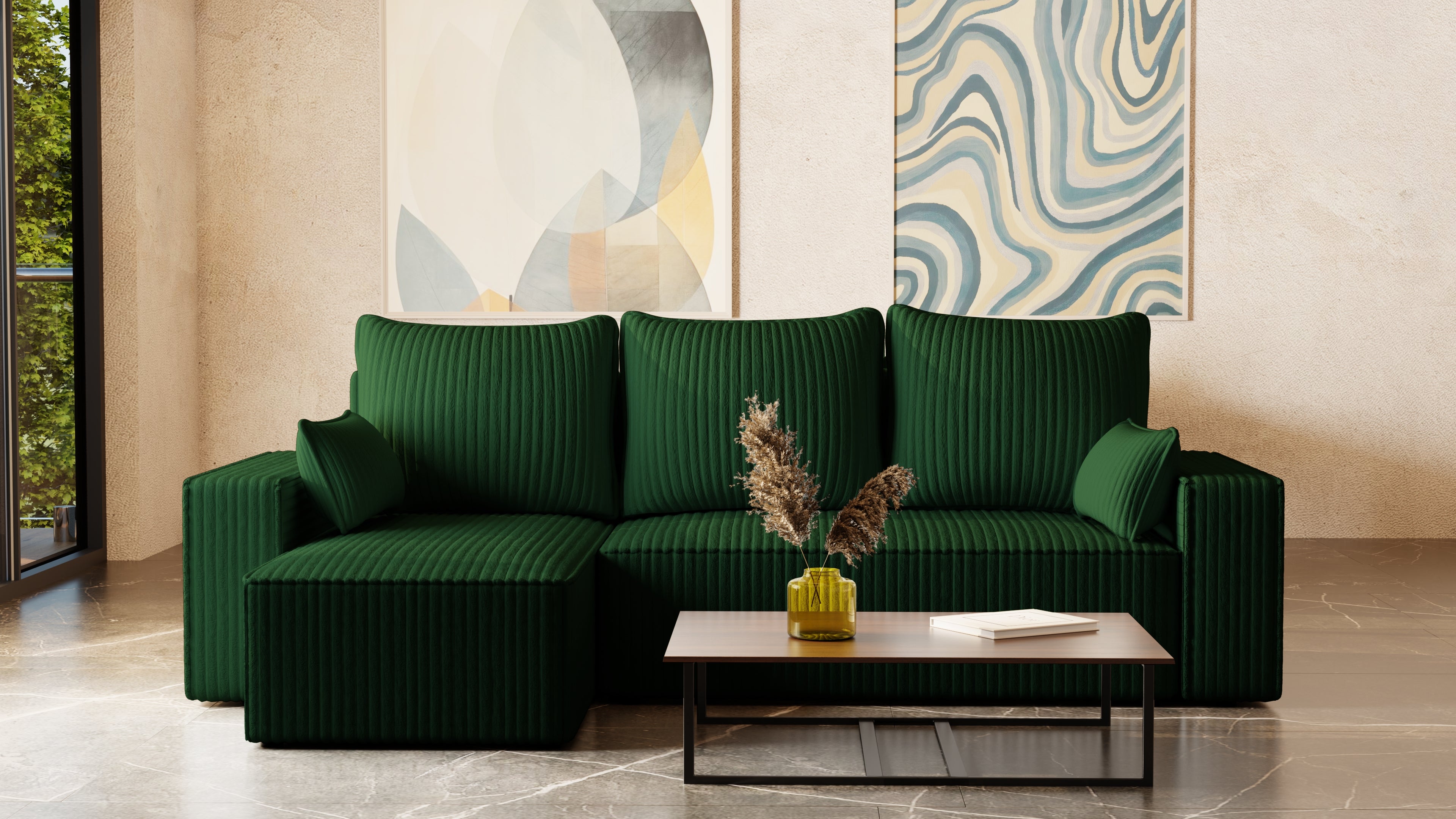 Ecksofa mit Schlaffunktion Tobi Cord Felipo