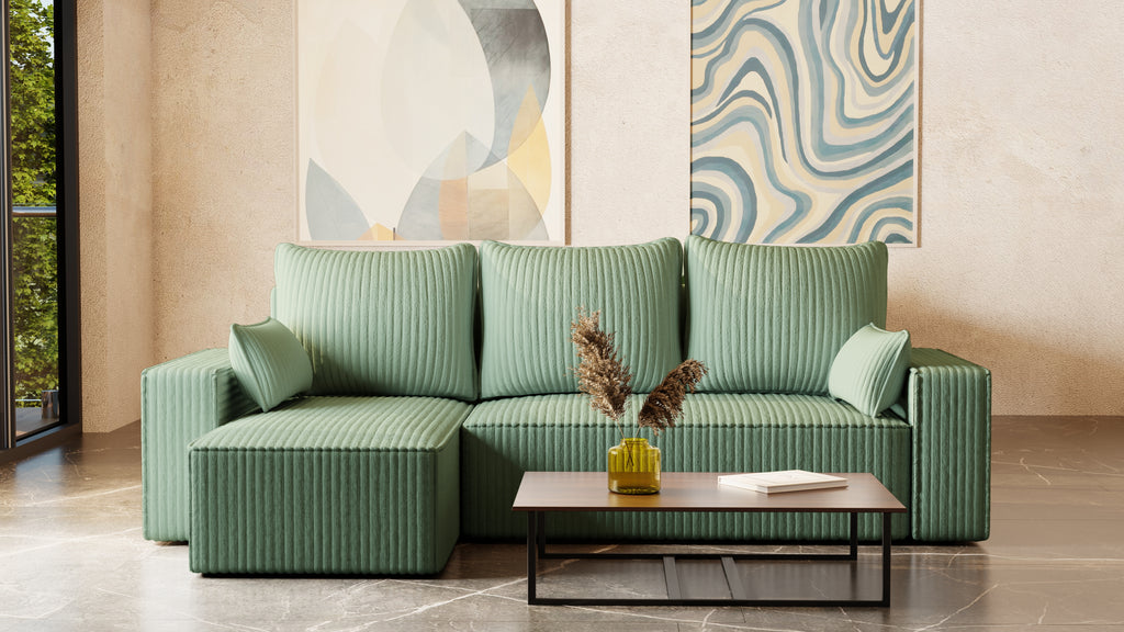 Ecksofa mit Schlaffunktion Tobi Cord Felipo