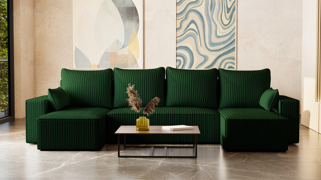 U Ecksofa mit Schlaffunktion Tobi Cord Felipo