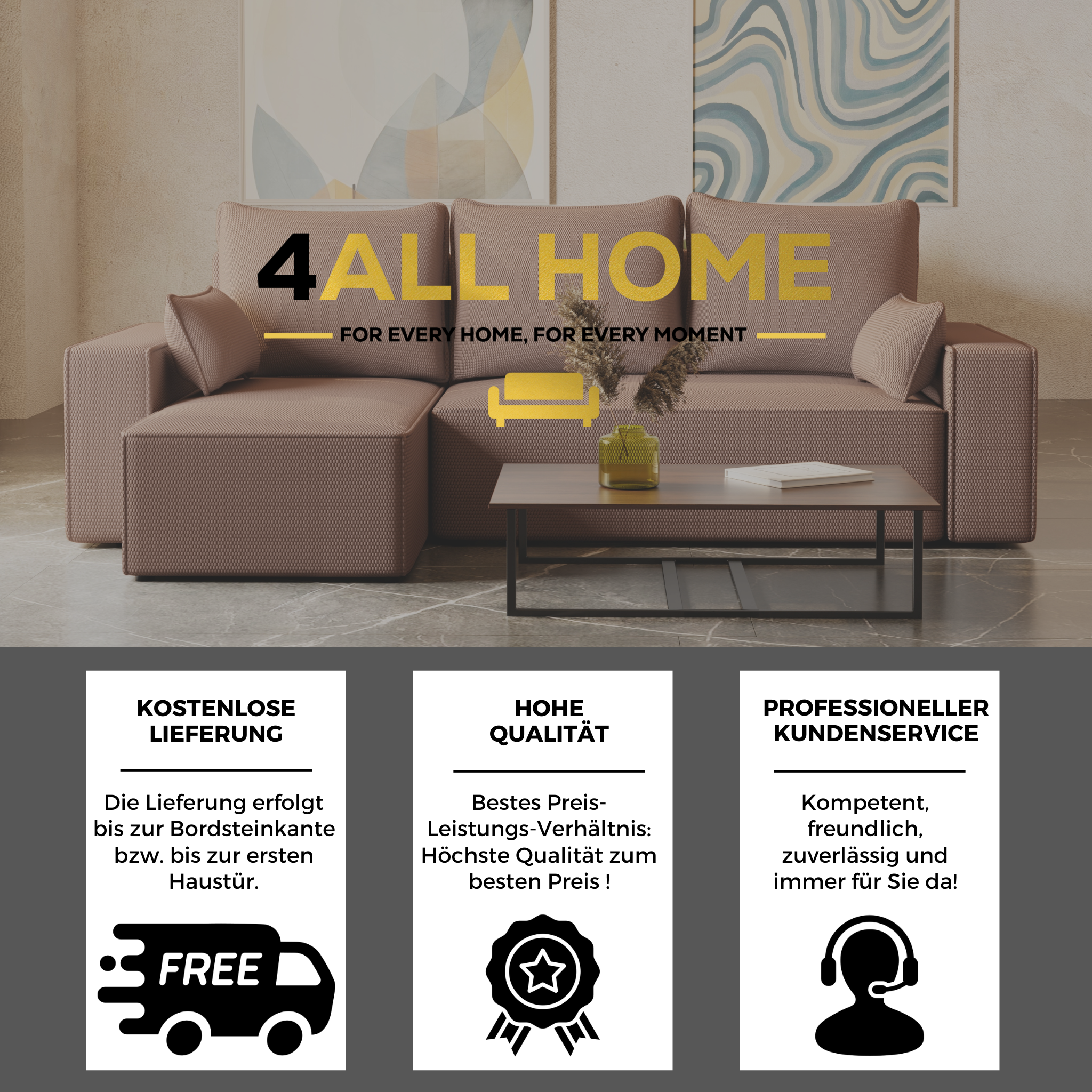 Ecksofa mit Schlaffunktion Tobi Cord Onega