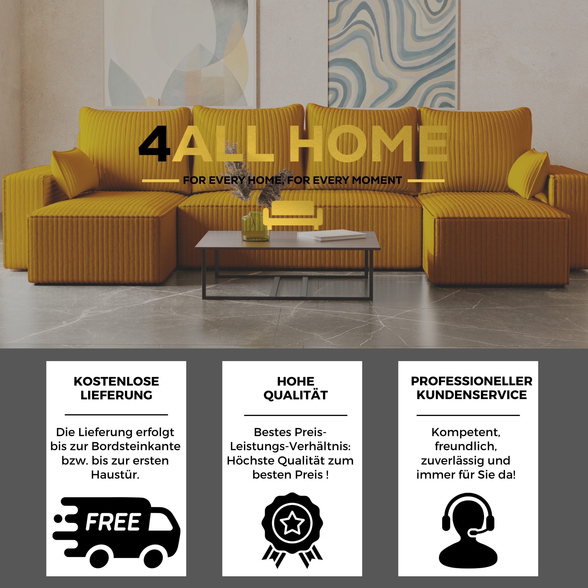 U Ecksofa mit Schlaffunktion Tobi Cord Felipo