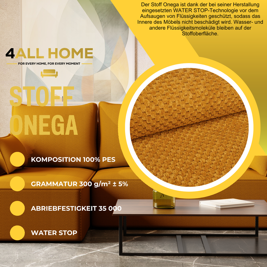 Ecksofa mit Schlaffunktion Tobi Cord Onega