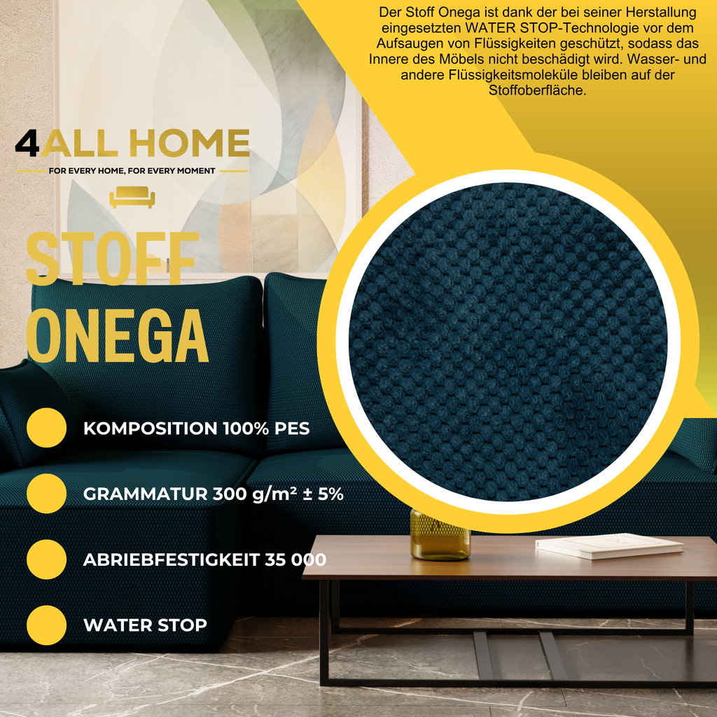 Ecksofa mit Schlaffunktion Tobi Cord Onega