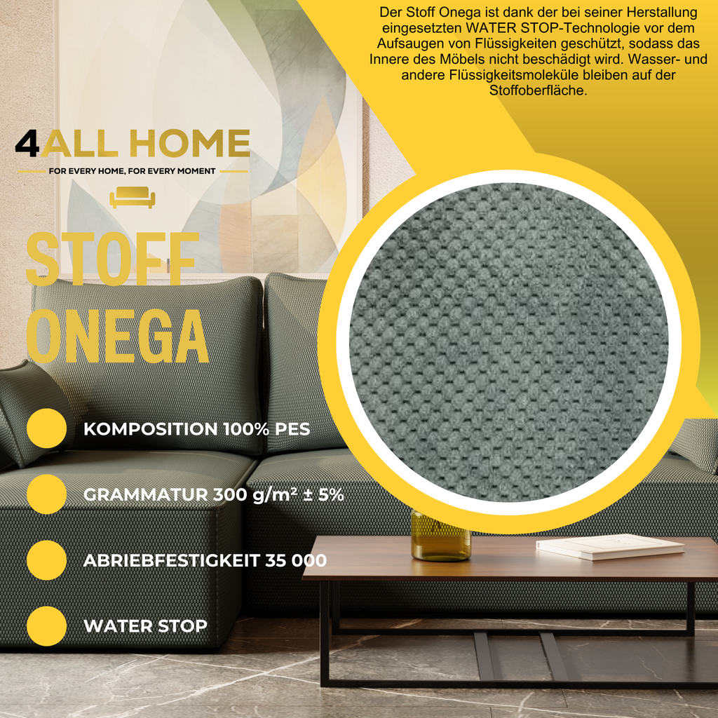 Ecksofa mit Schlaffunktion Tobi Cord Onega