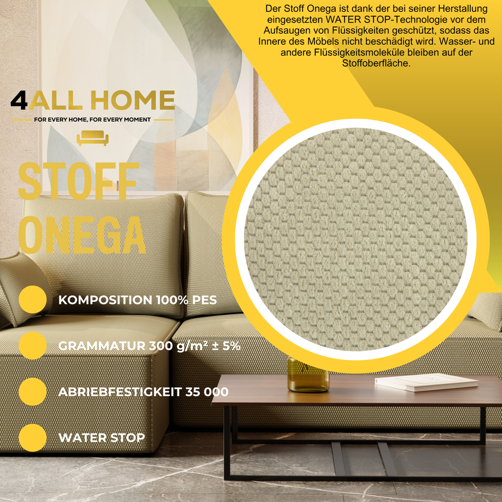 Ecksofa mit Schlaffunktion Tobi Cord Onega