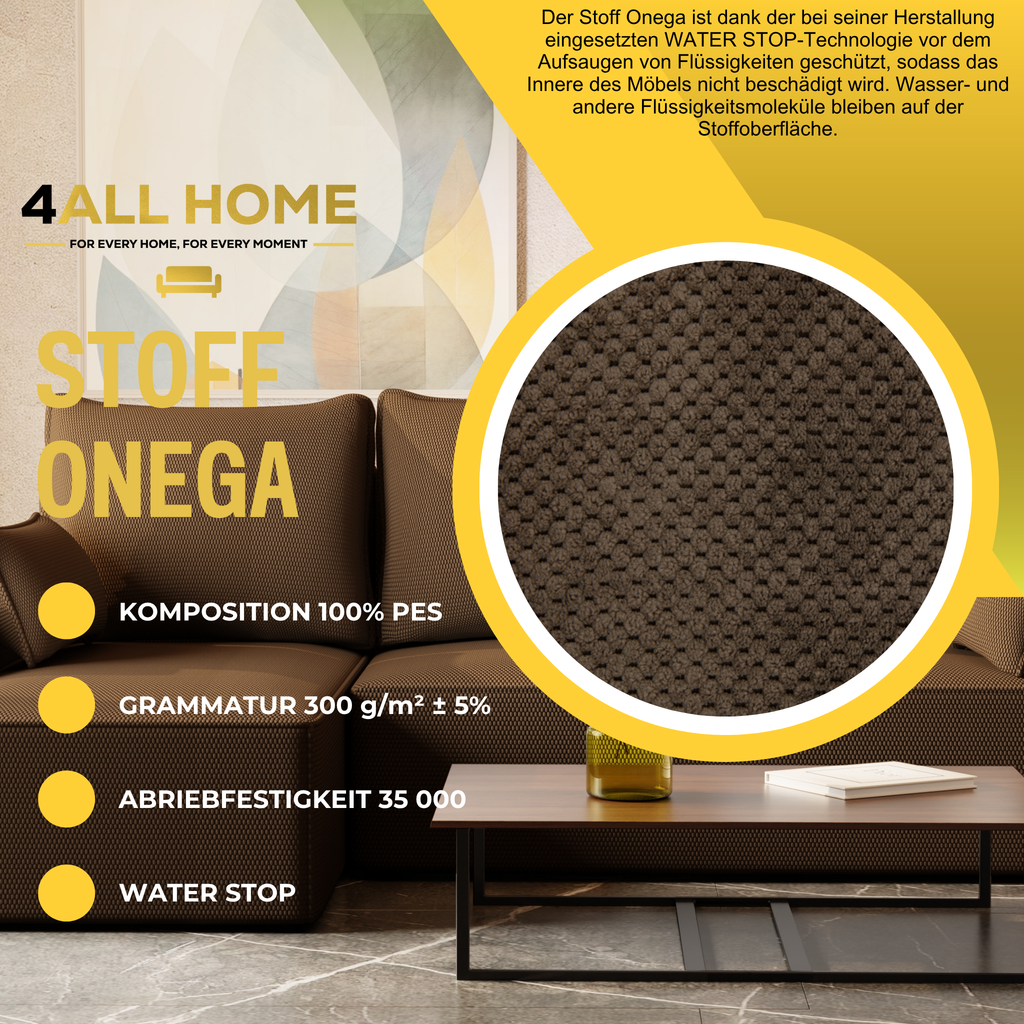 Ecksofa mit Schlaffunktion Tobi Cord Onega