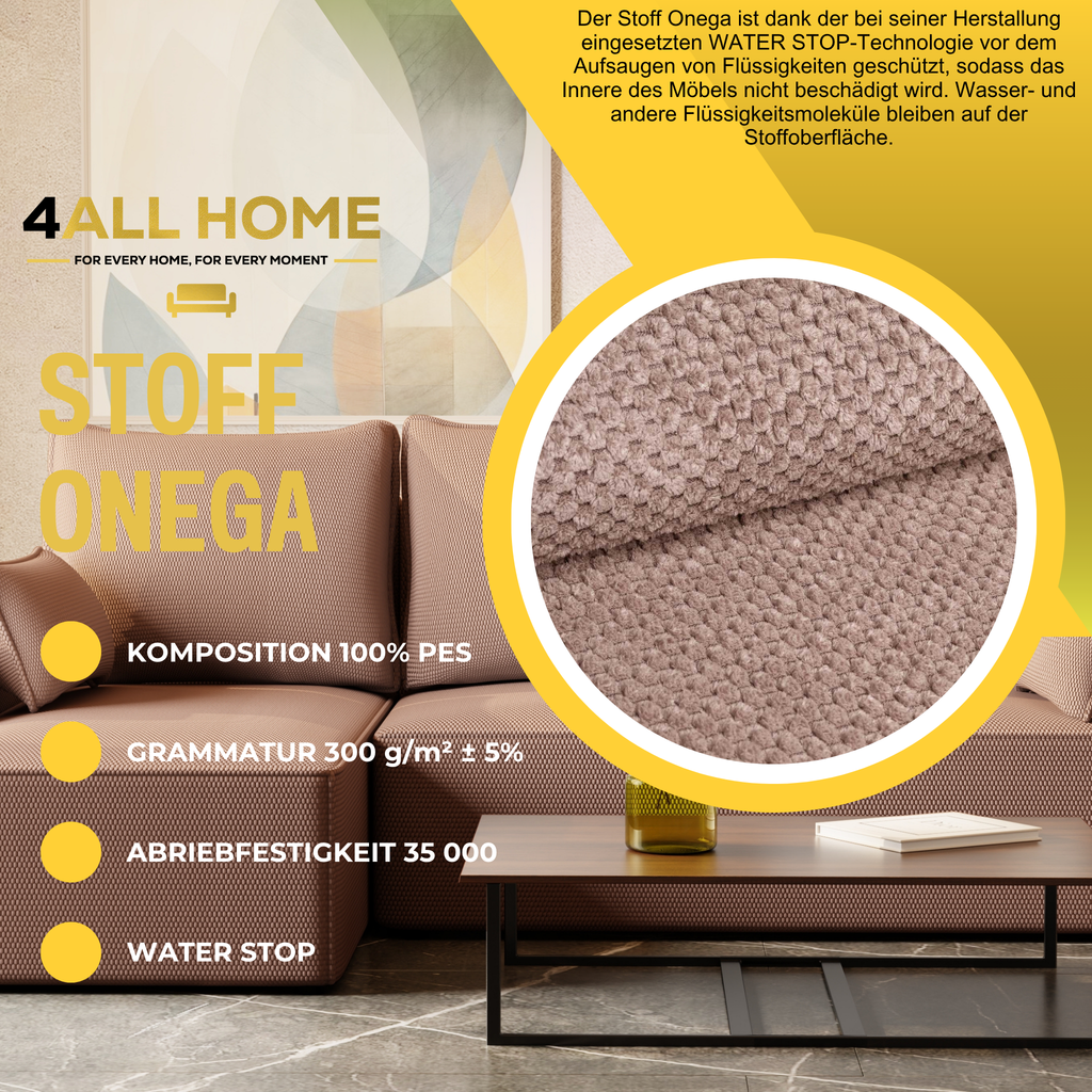 Ecksofa mit Schlaffunktion Tobi Cord Onega