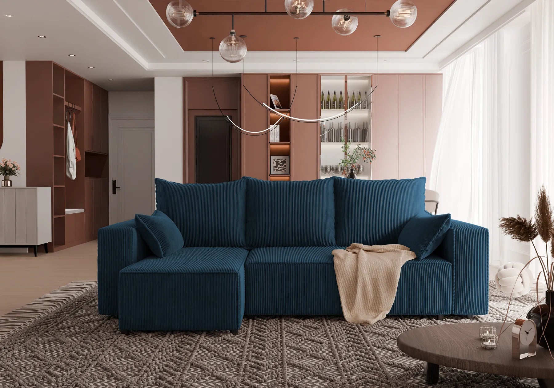 Ecksofa mit Schlaffunktion Tobi Cord Poso