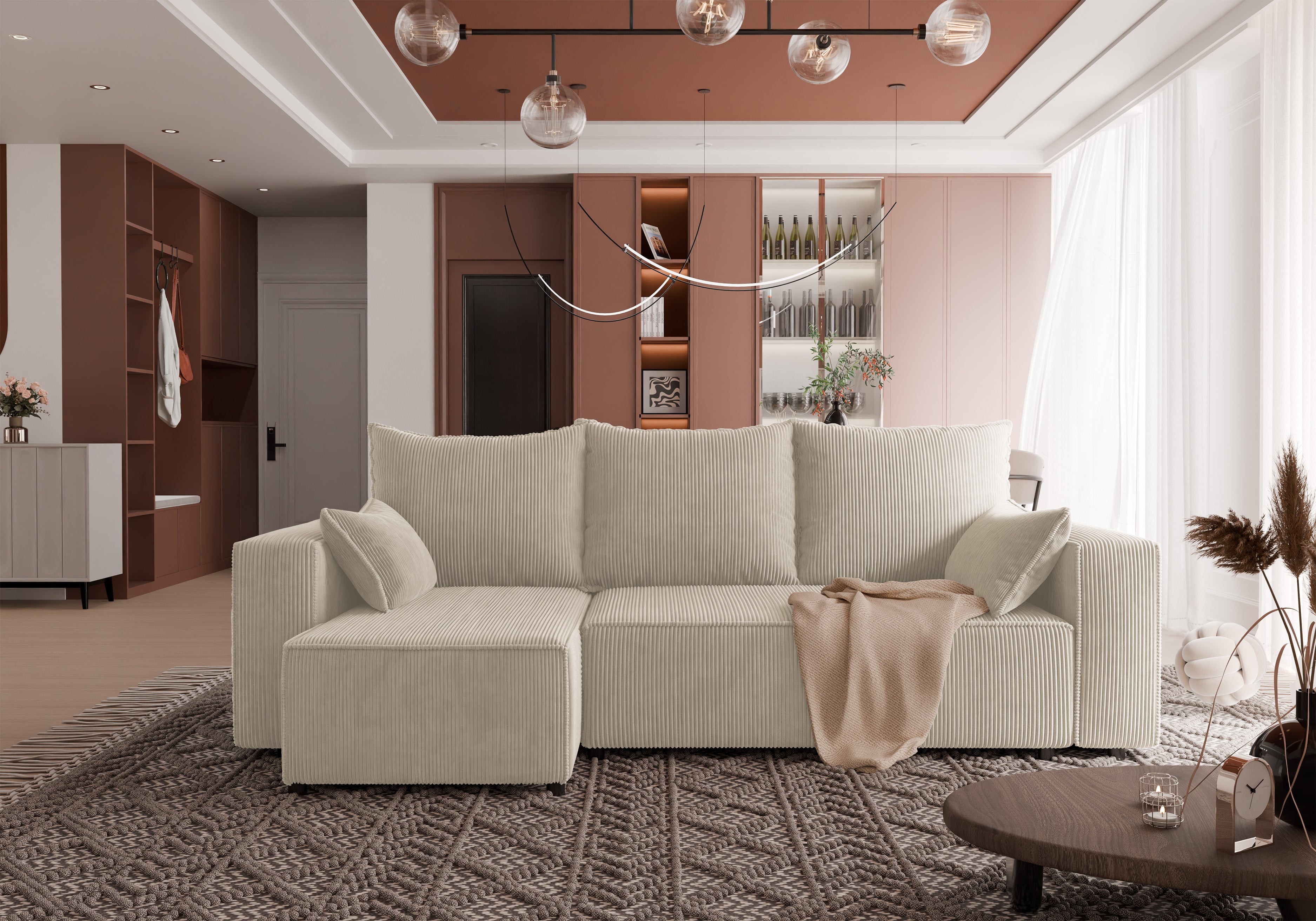 Ecksofa mit Schlaffunktion Tobi Cord Poso