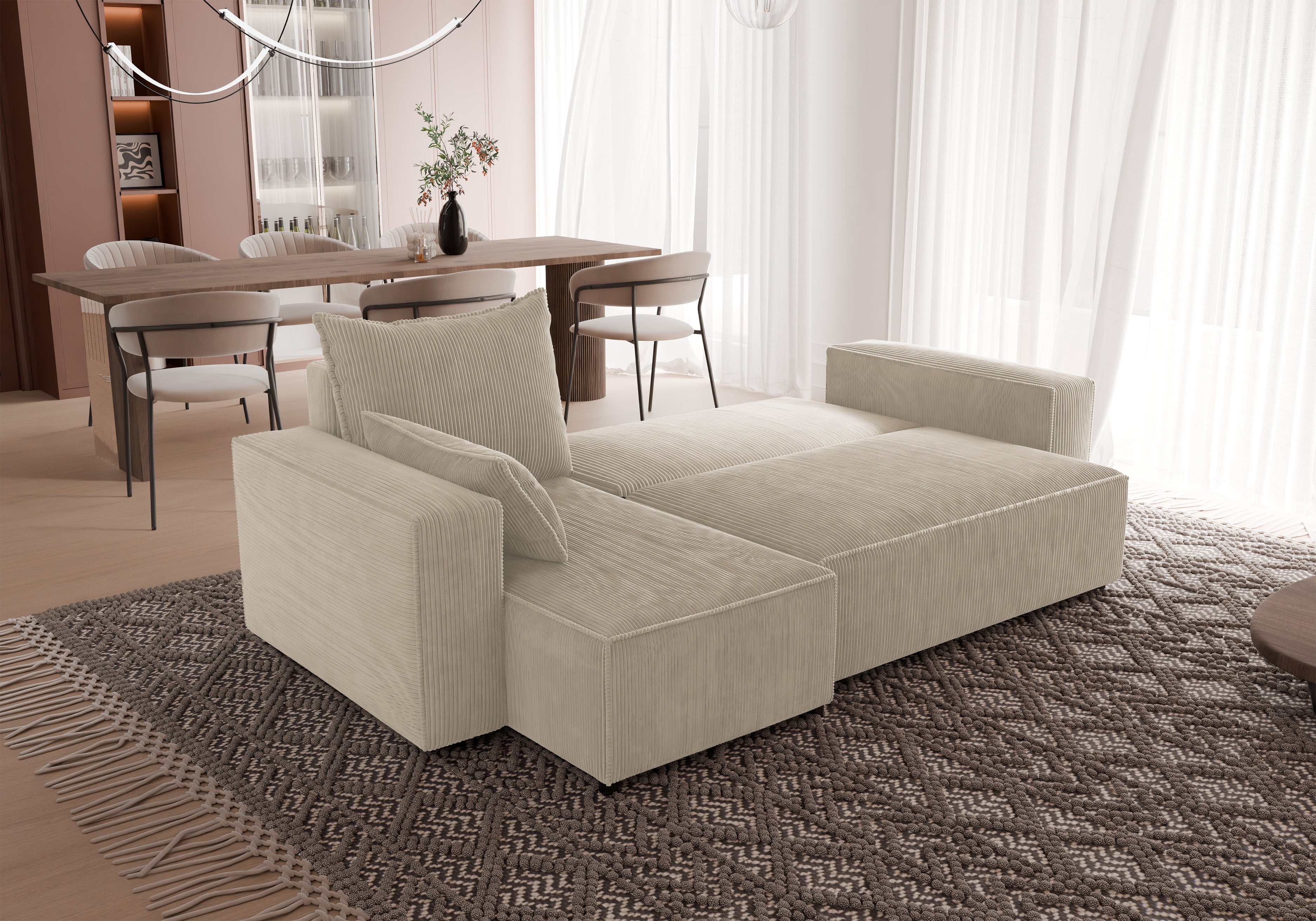 Ecksofa mit Schlaffunktion Tobi Cord Poso