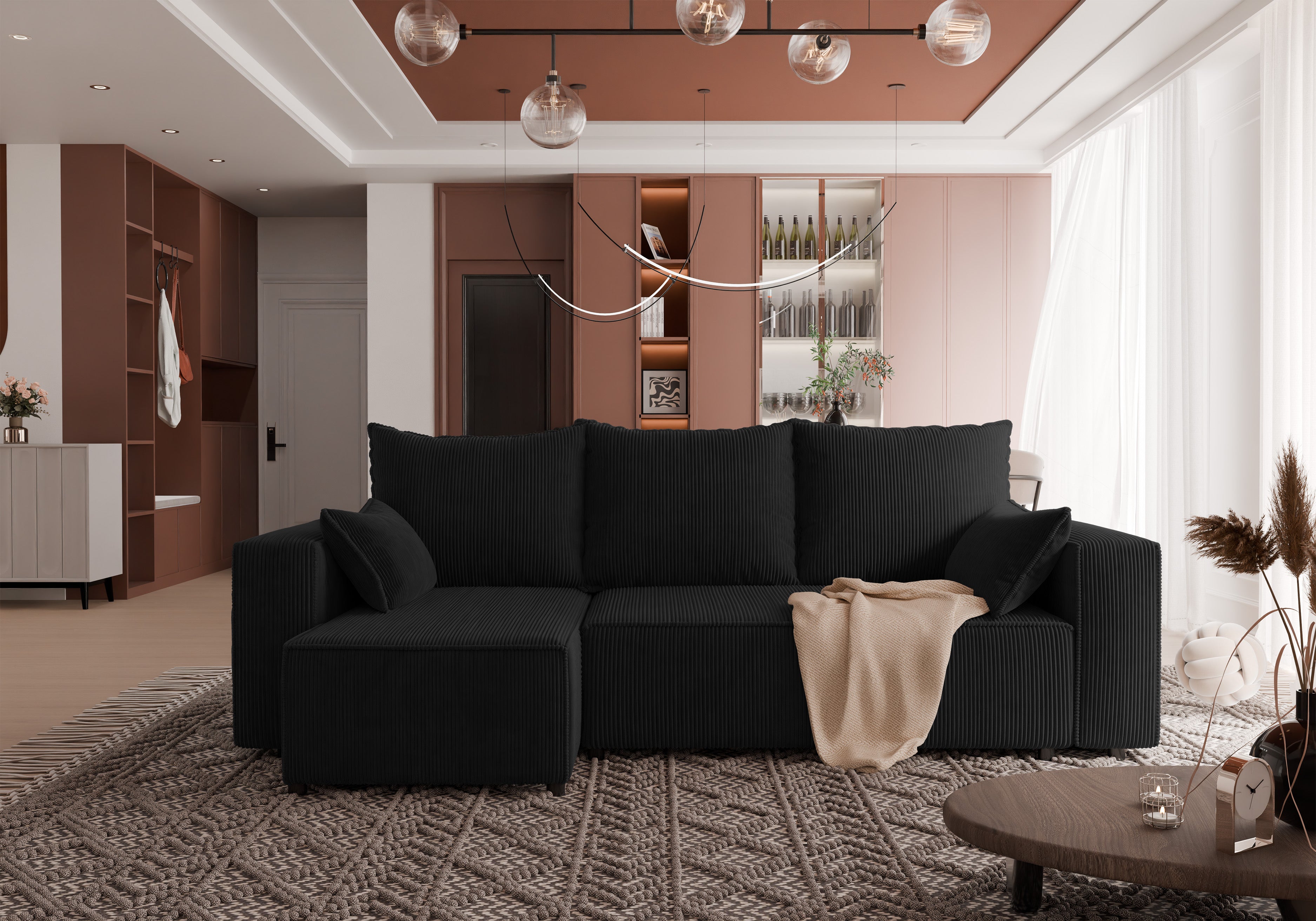 Ecksofa mit Schlaffunktion Tobi Cord Poso