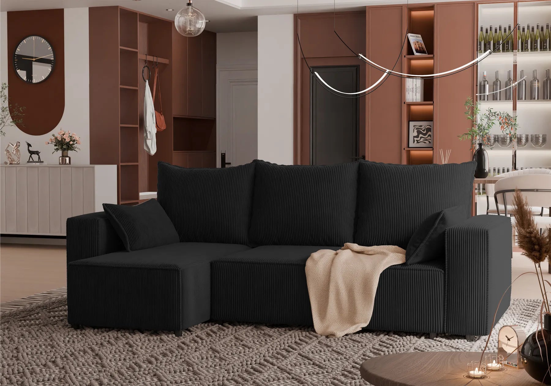 Ecksofa mit Schlaffunktion Tobi Cord Poso