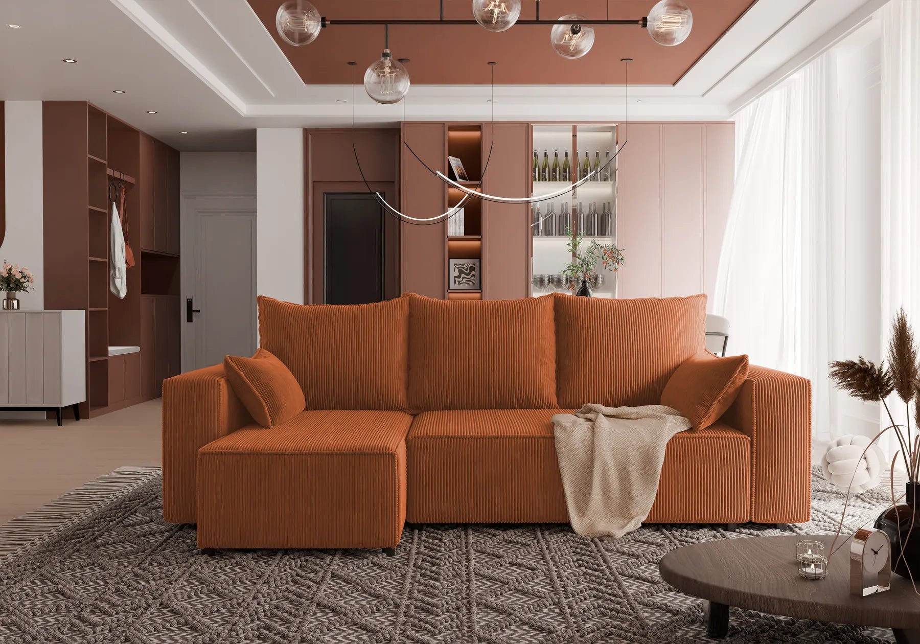 Ecksofa mit Schlaffunktion Tobi Cord Poso