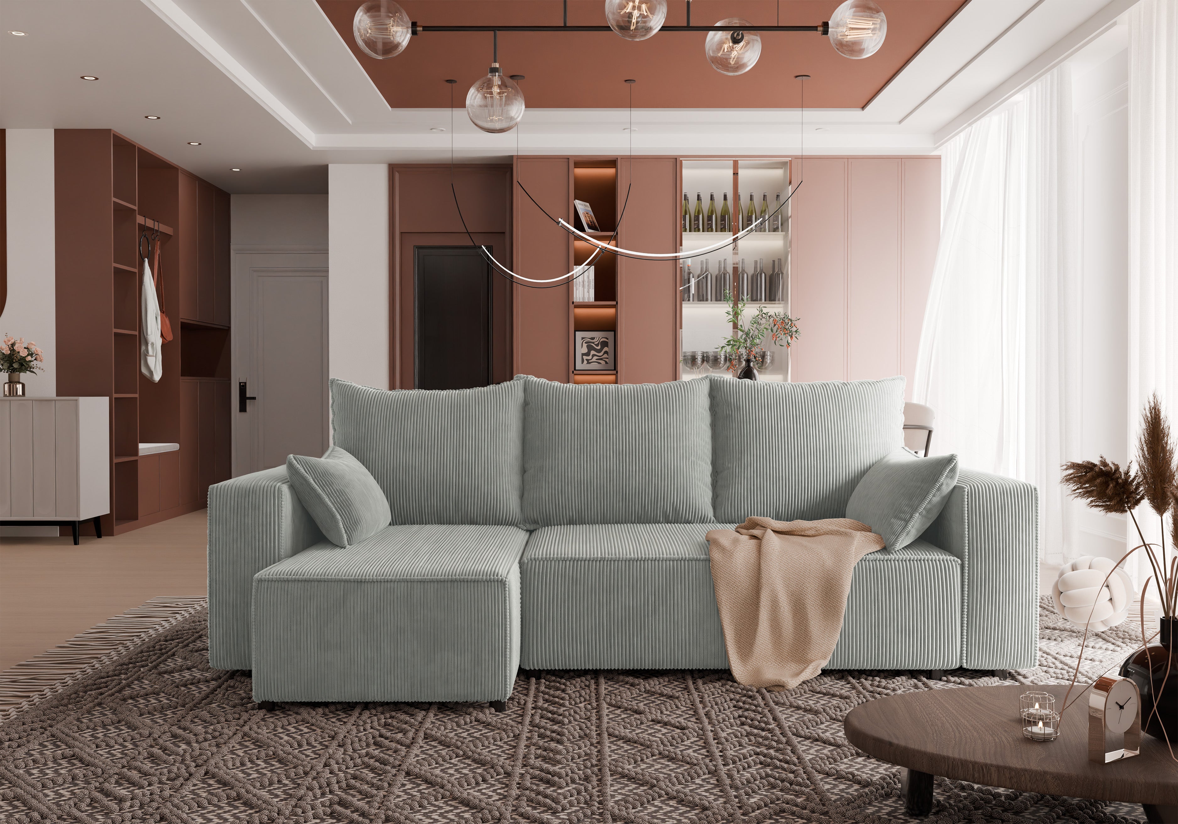 Ecksofa mit Schlaffunktion Tobi Cord Poso