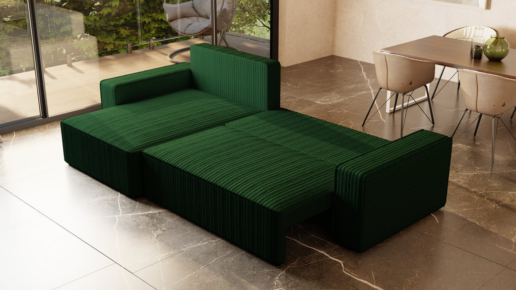 XL Ecksofa mit Schlaffunktion Tobi Cord Felipo