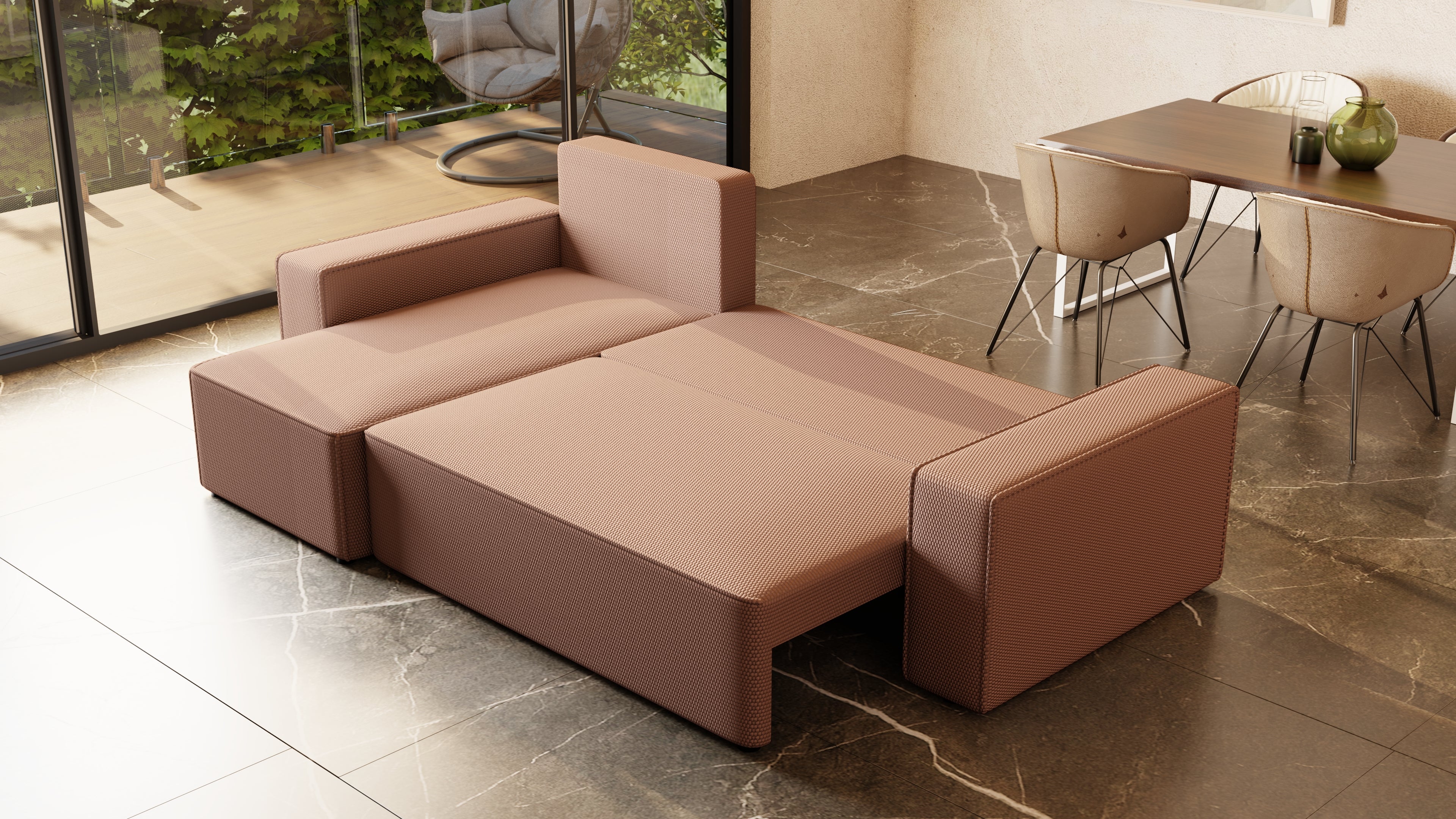 Ecksofa mit Schlaffunktion Tobi Cord Onega