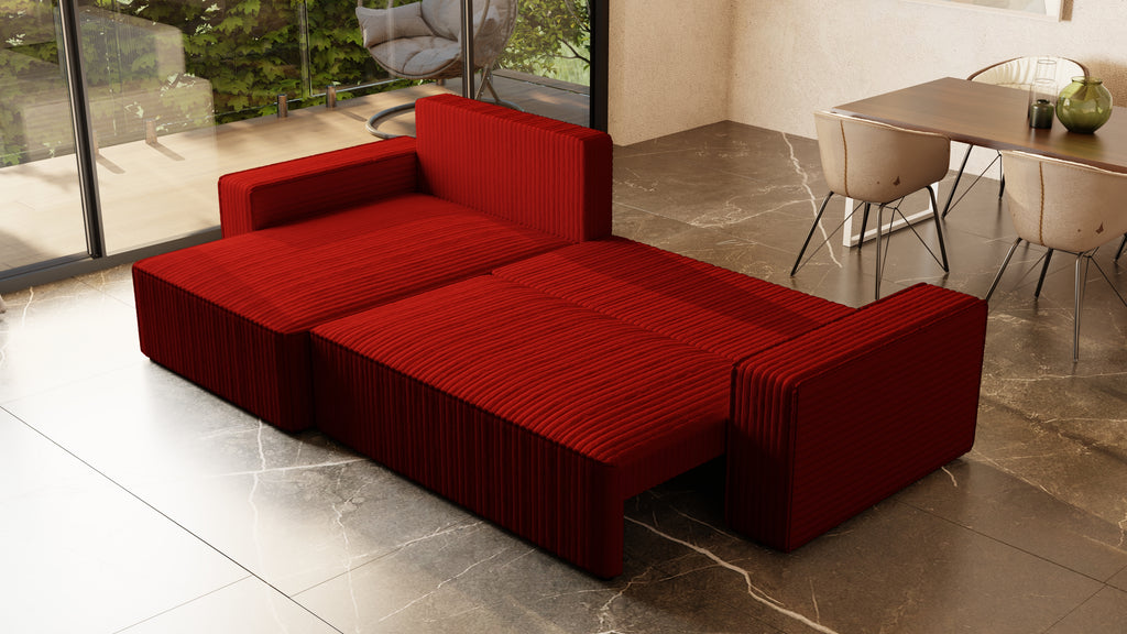 XL Ecksofa mit Schlaffunktion Tobi Cord Felipo