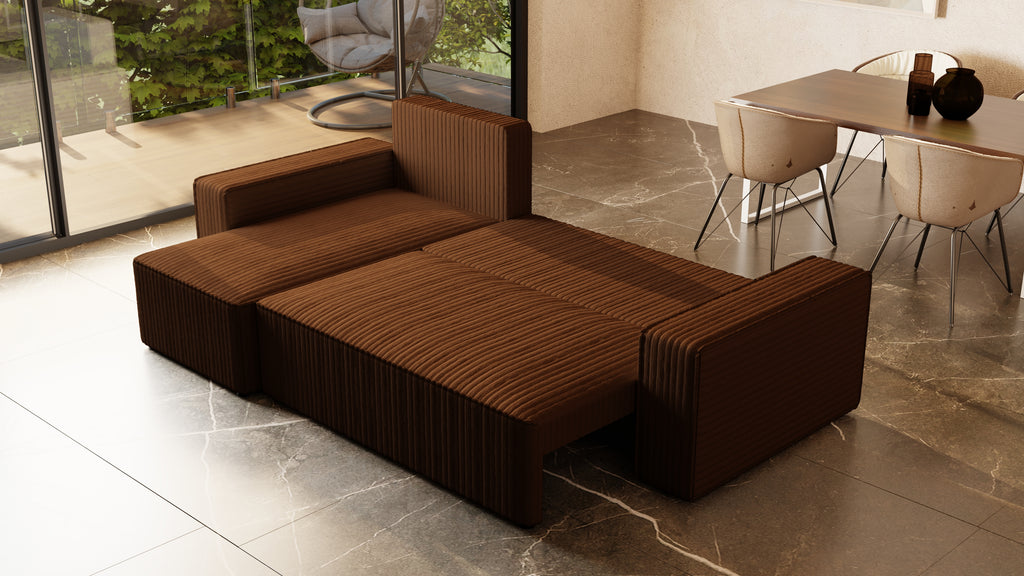 Ecksofa mit Schlaffunktion Tobi Cord Felipo