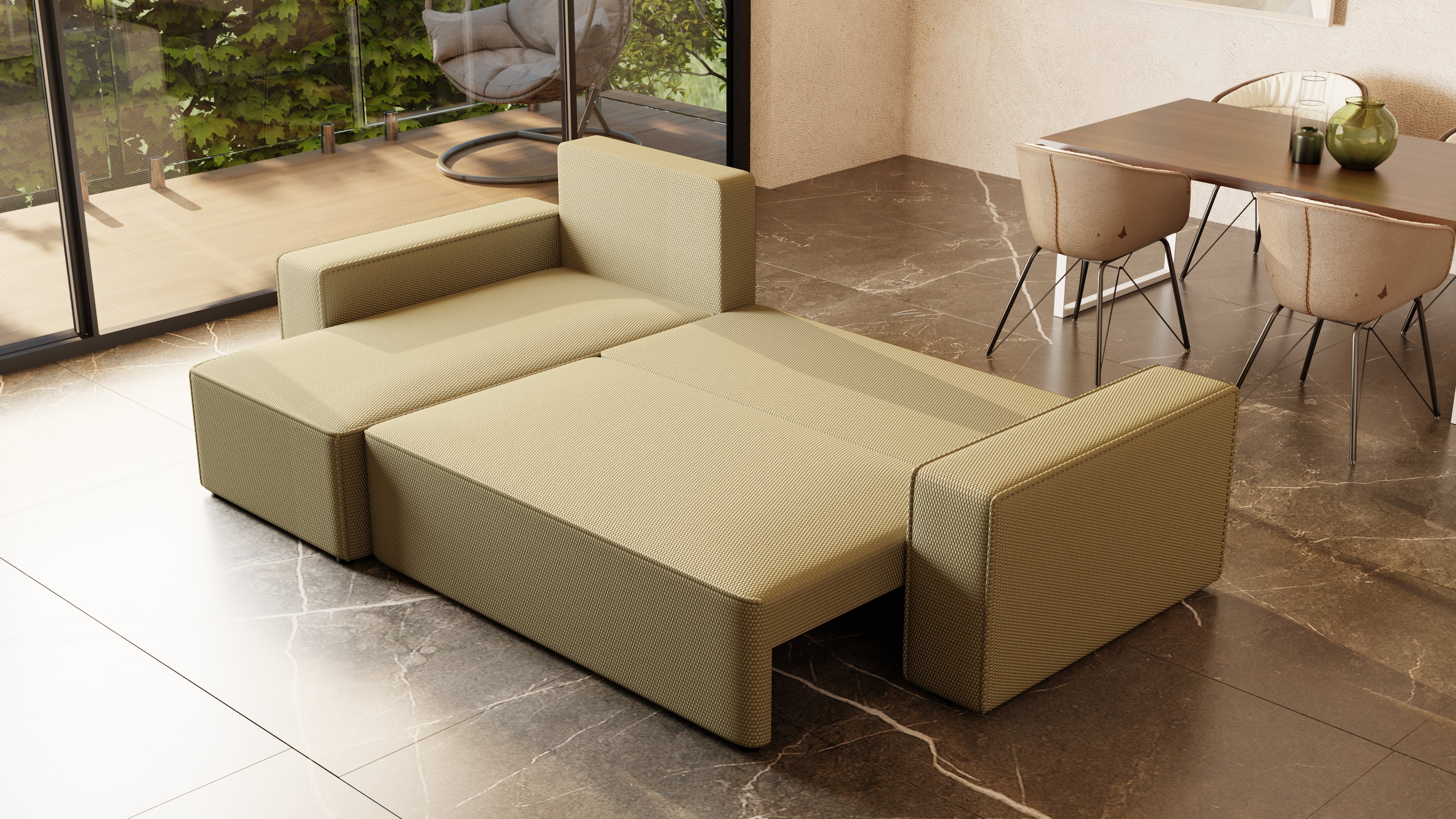 Ecksofa mit Schlaffunktion Tobi Cord Onega