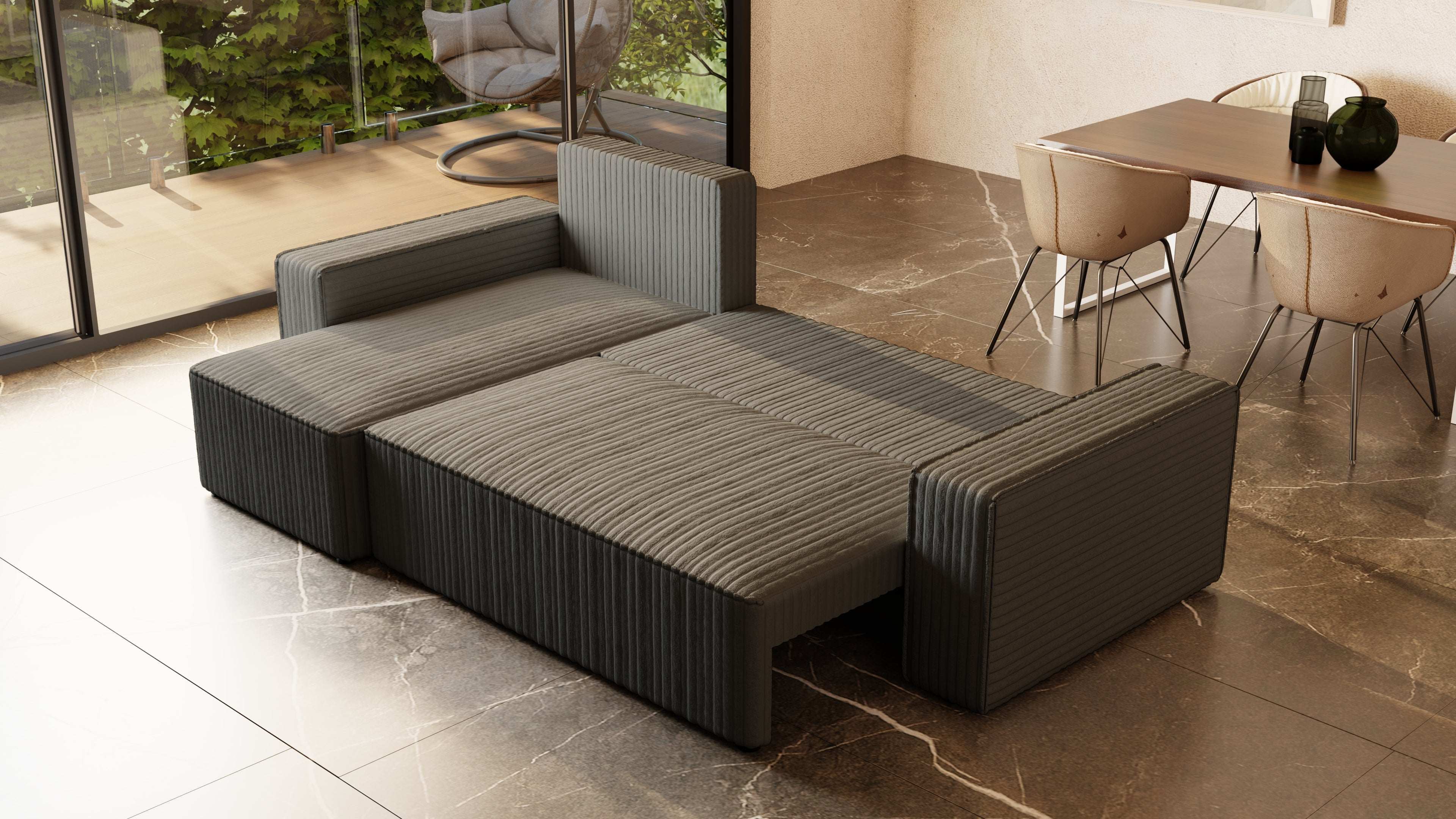 Ecksofa mit Schlaffunktion Tobi Cord Felipo