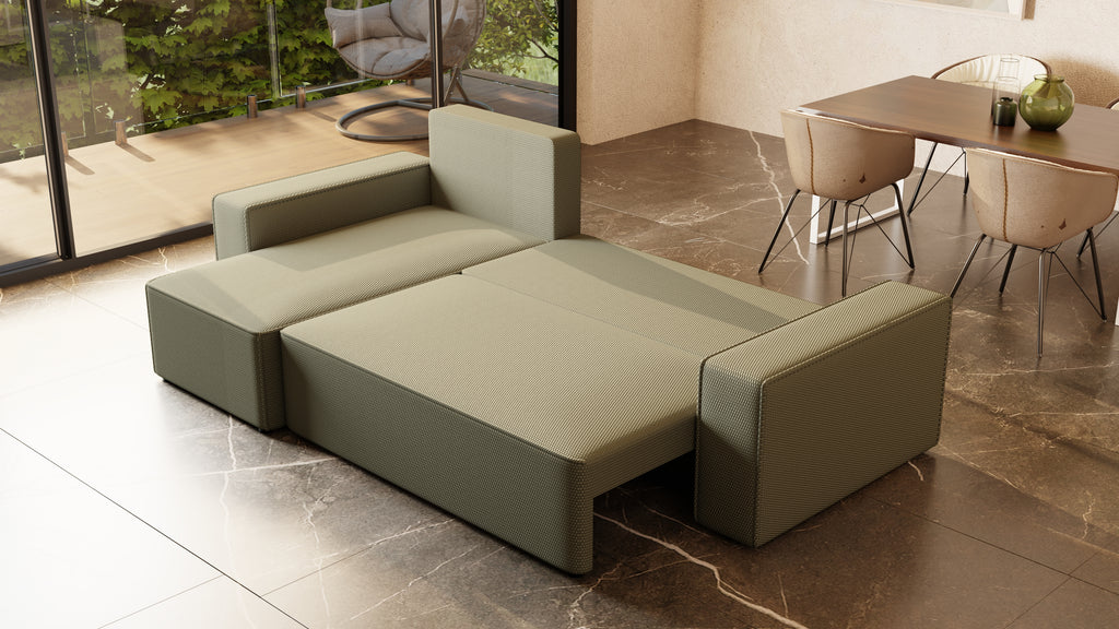 Ecksofa mit Schlaffunktion Tobi Cord Onega