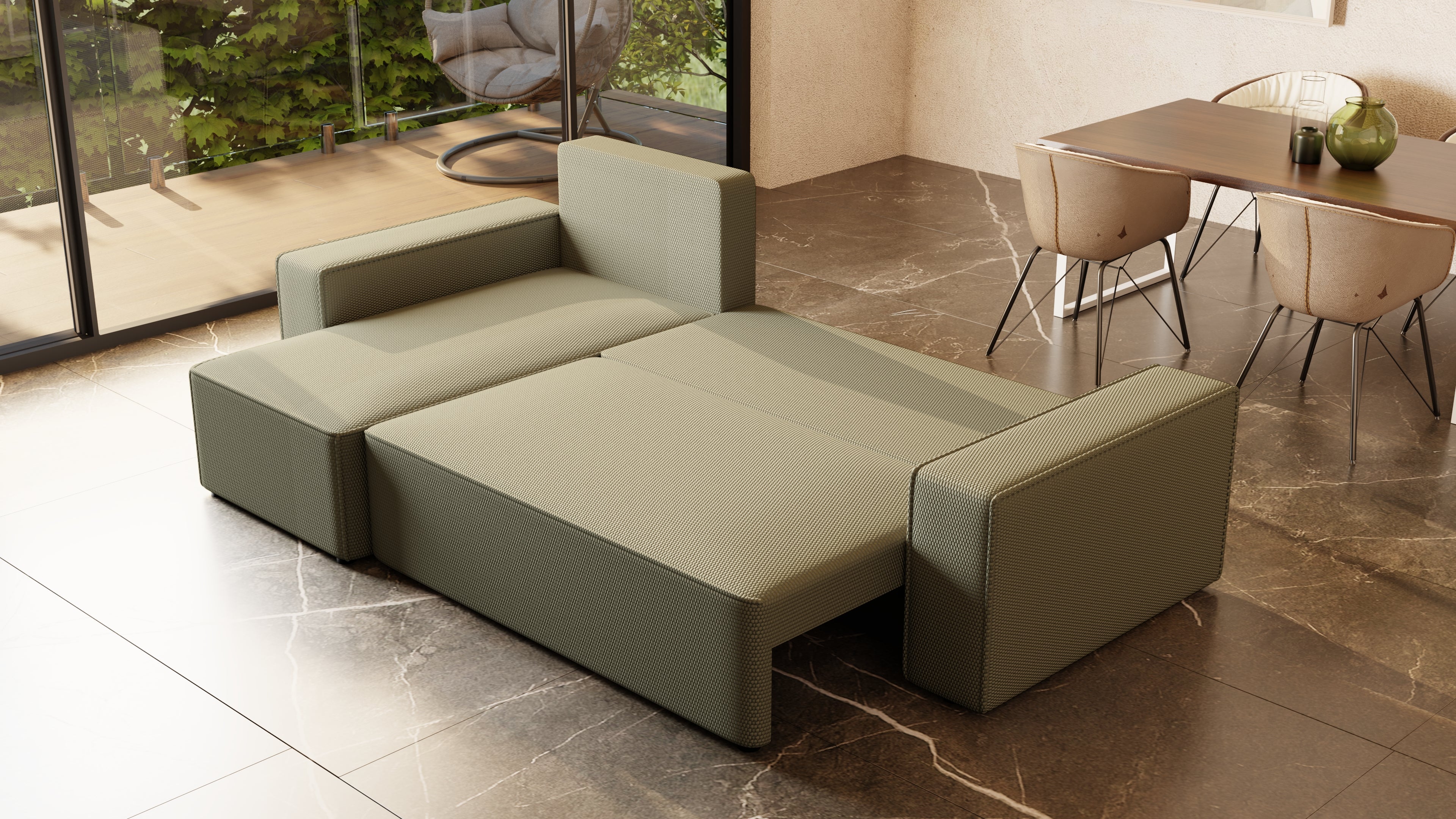 Ecksofa mit Schlaffunktion Tobi Cord Onega