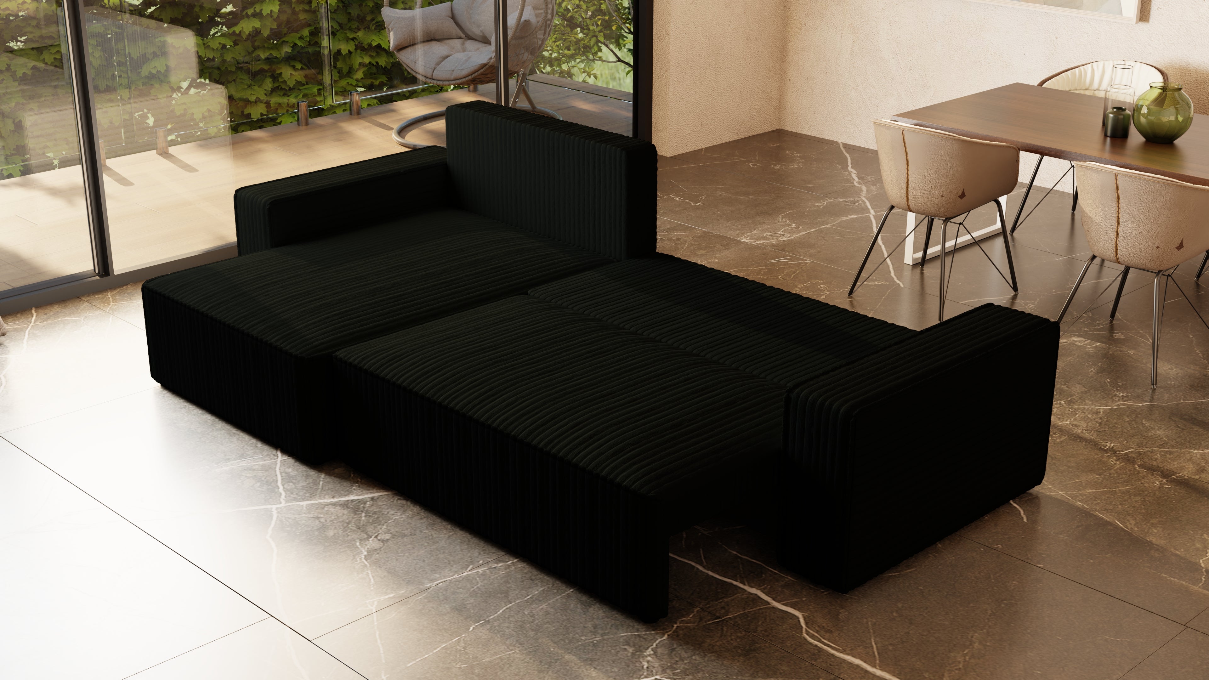 XL Ecksofa mit Schlaffunktion Tobi Cord Felipo