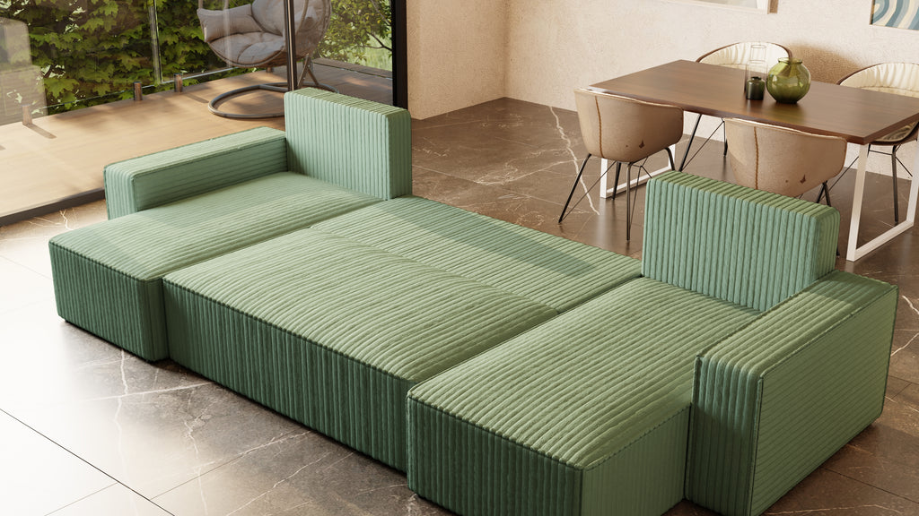 U Ecksofa mit Schlaffunktion Tobi Cord Felipo