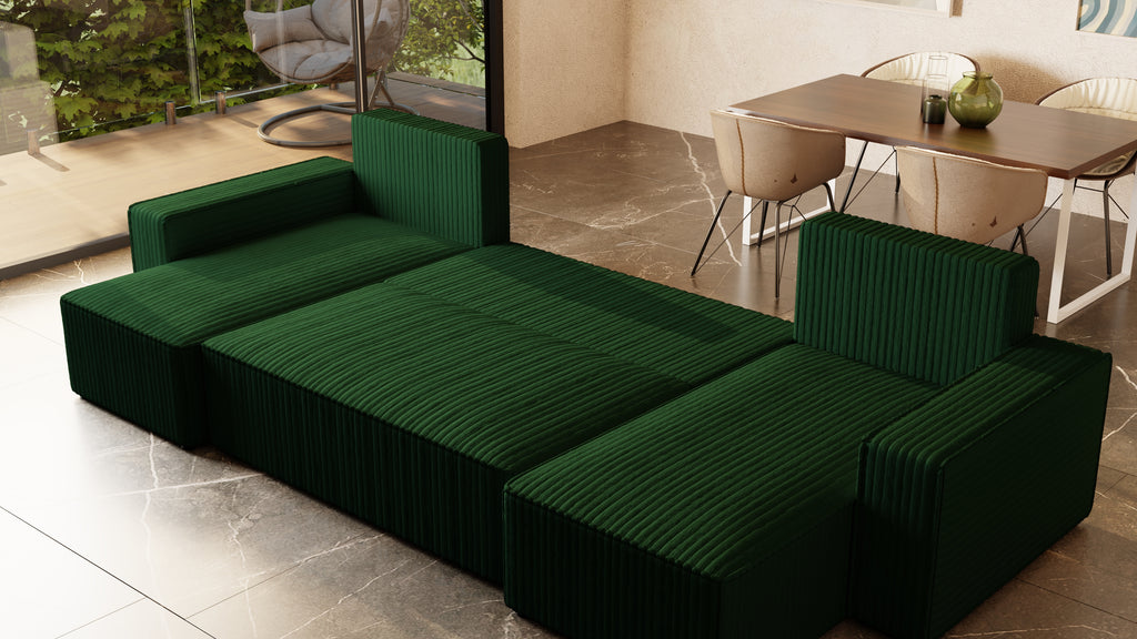 U Ecksofa mit Schlaffunktion Tobi Cord Felipo