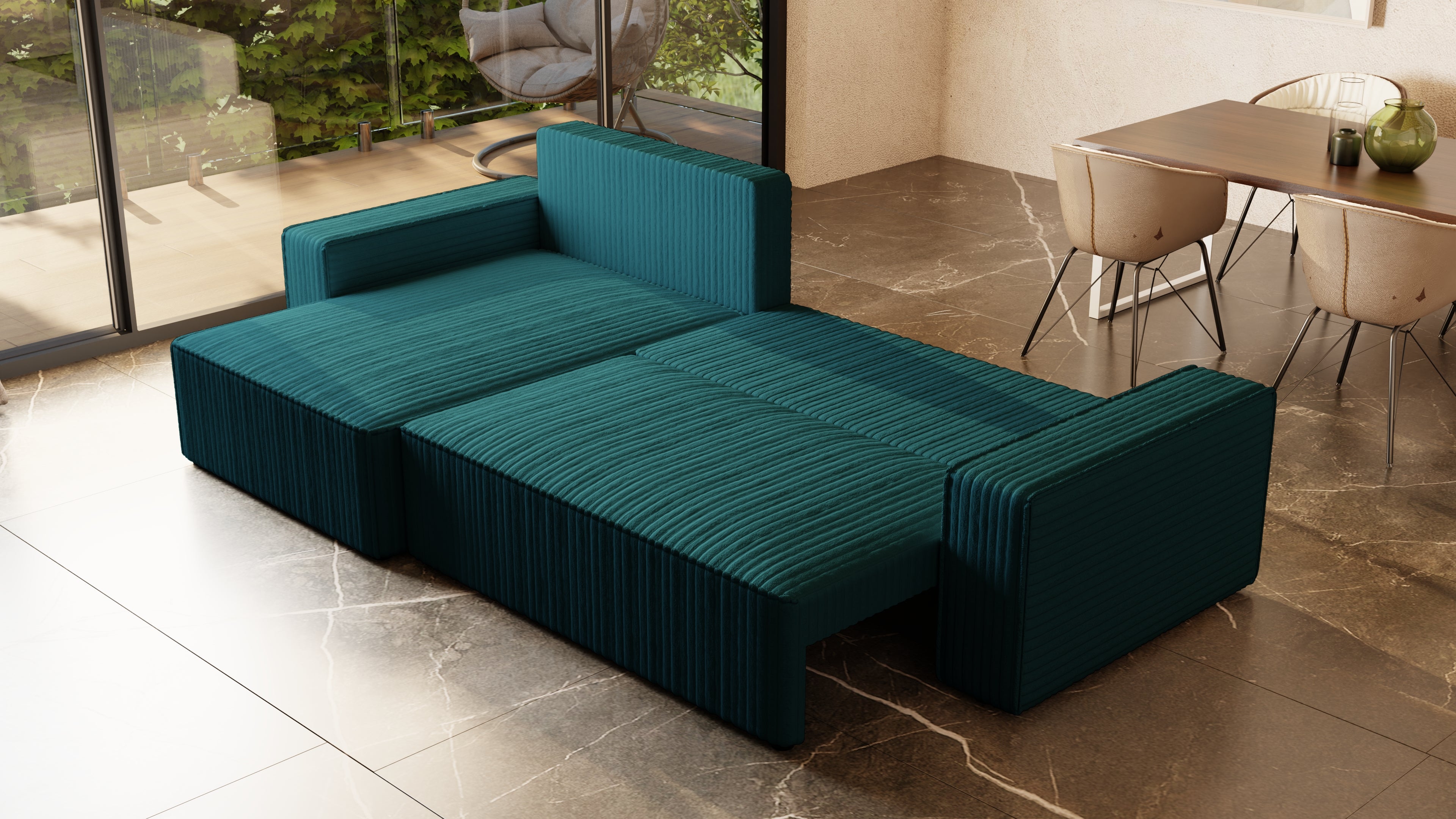 XL Ecksofa mit Schlaffunktion Tobi Cord Felipo