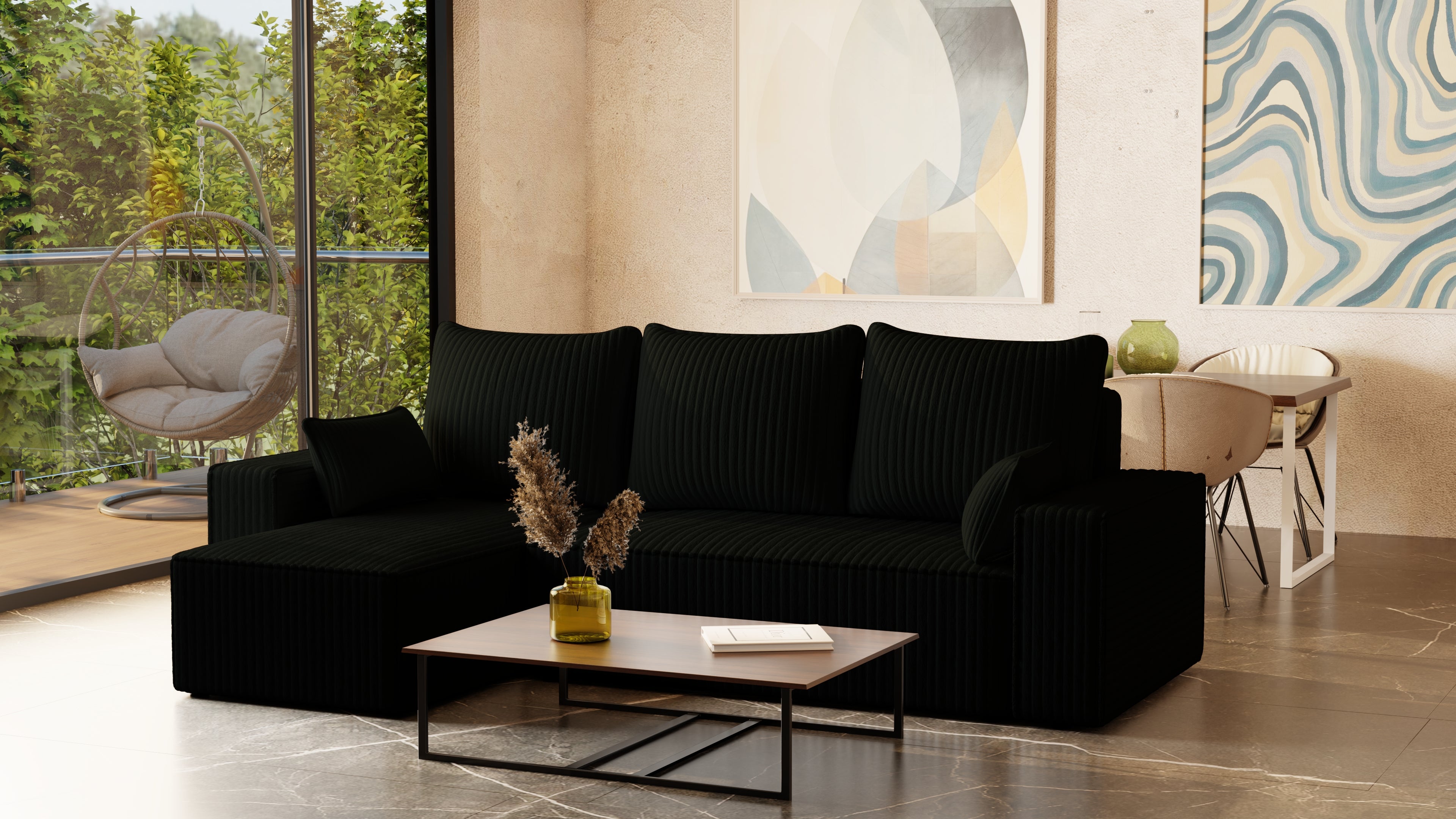 Ecksofa mit Schlaffunktion Tobi Cord Felipo