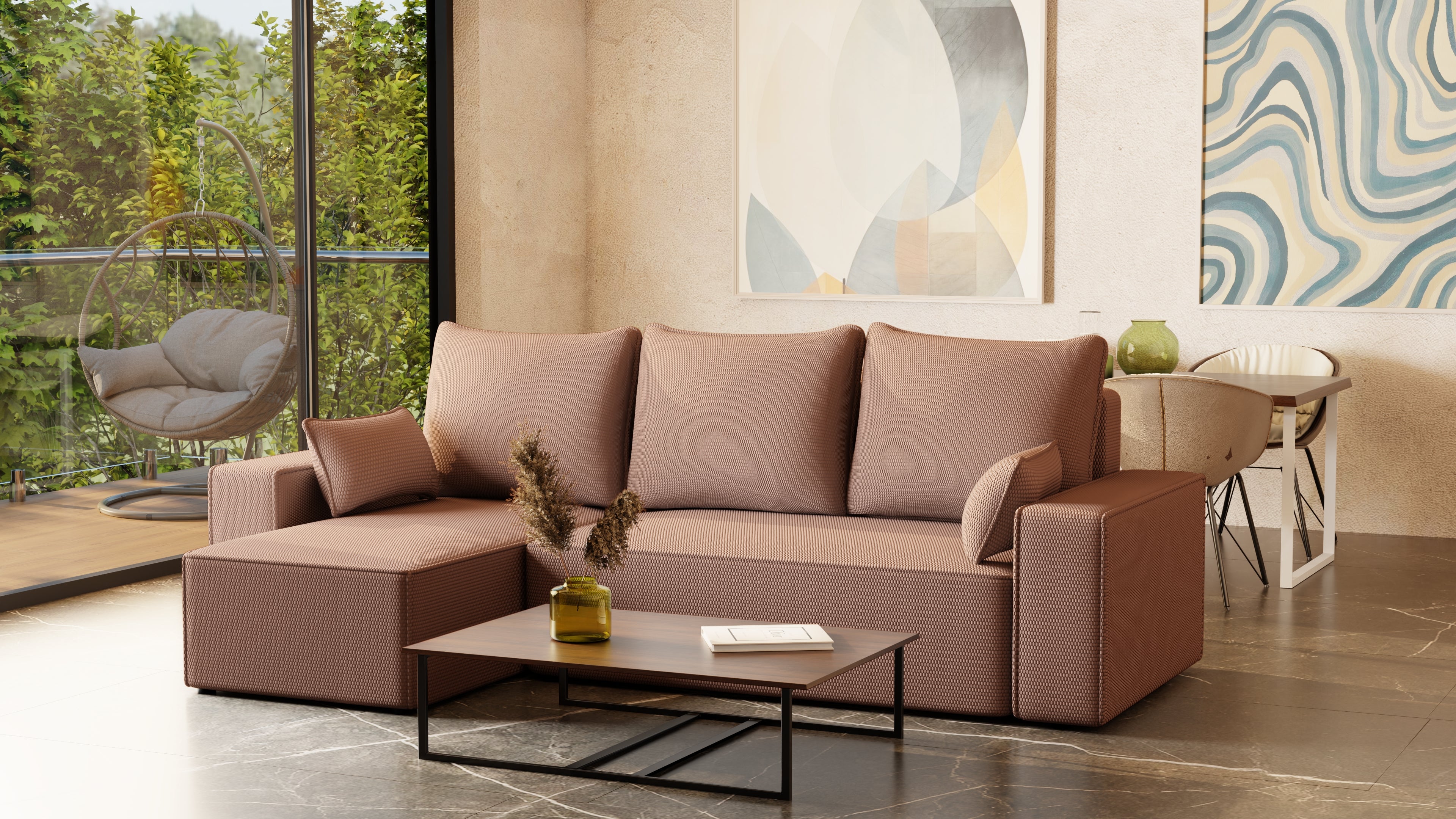 Ecksofa mit Schlaffunktion Tobi Cord Onega