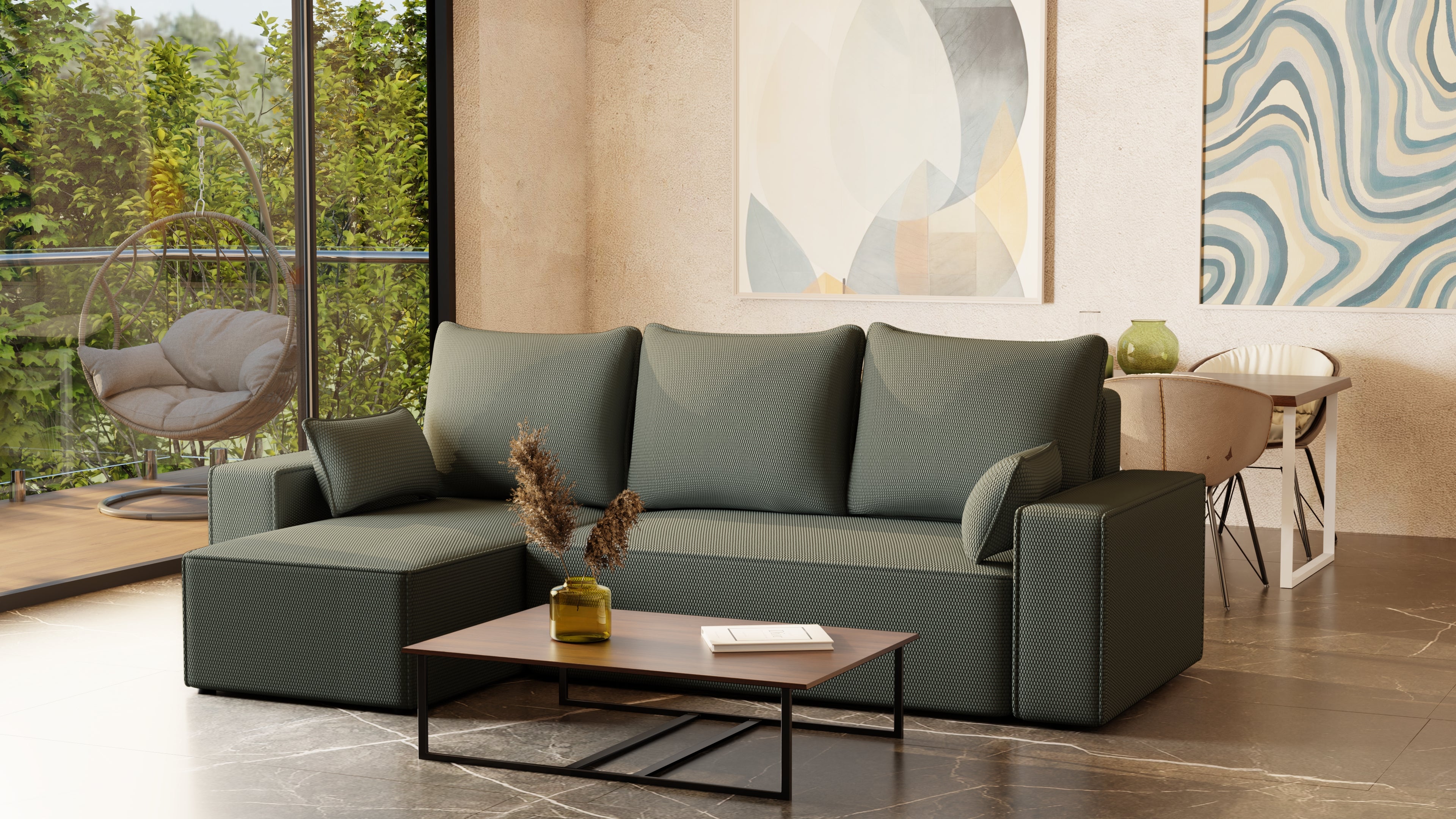 Ecksofa mit Schlaffunktion Tobi Cord Onega