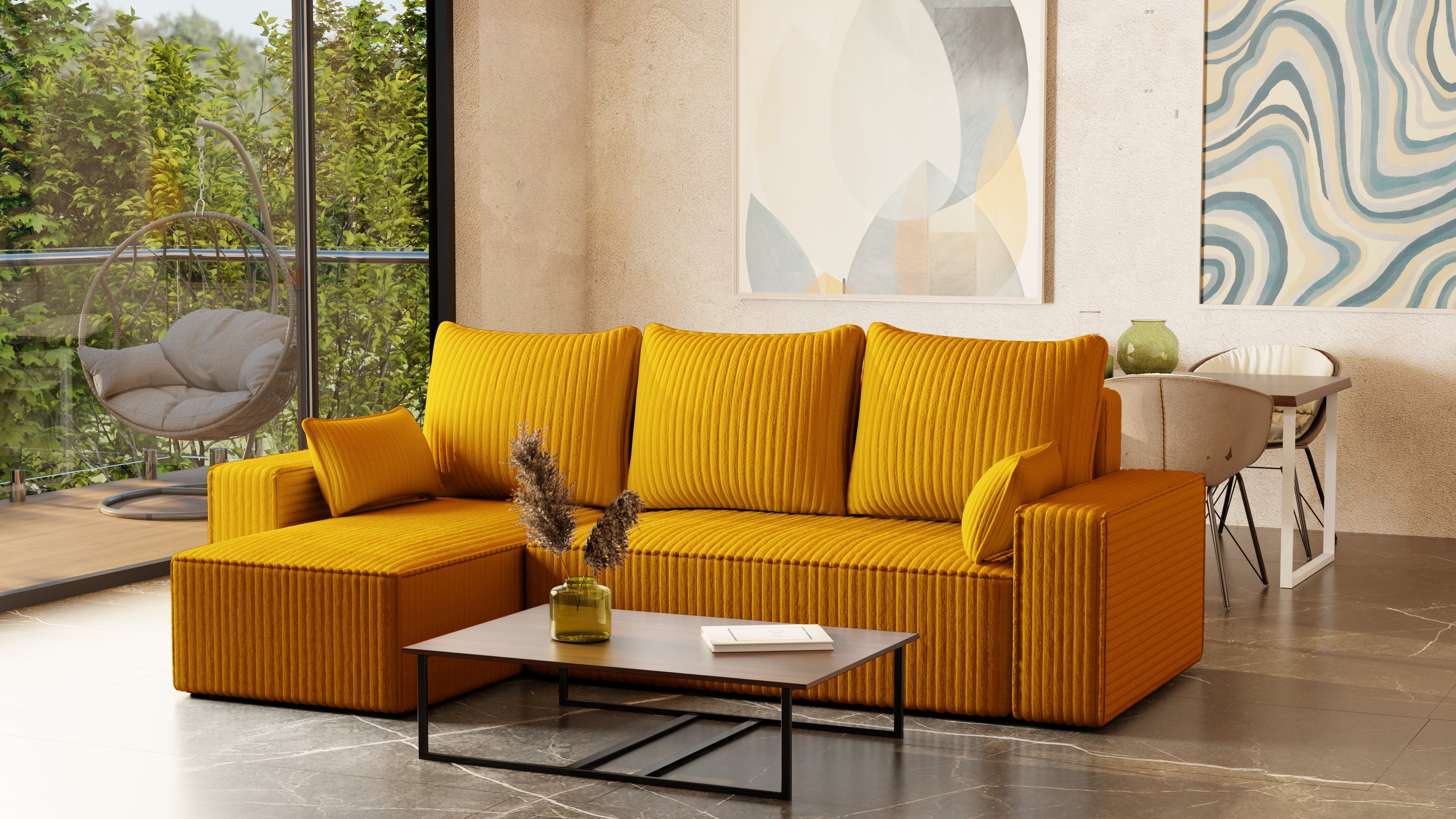 Ecksofa mit Schlaffunktion Tobi Cord Felipo