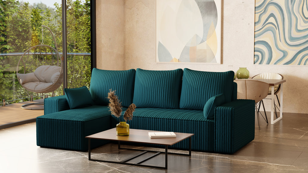 Ecksofa mit Schlaffunktion Tobi Cord Felipo