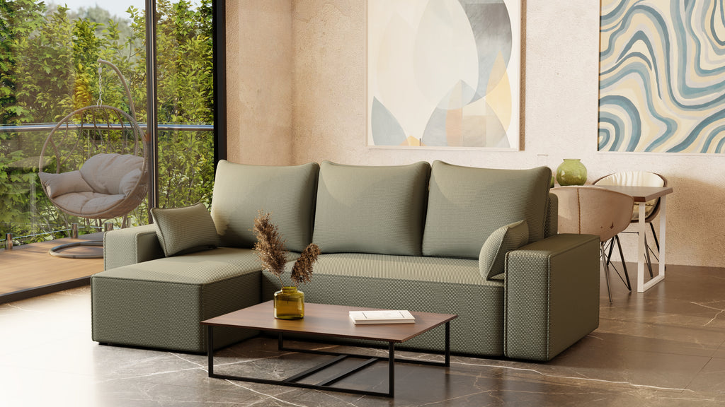 Ecksofa mit Schlaffunktion Tobi Cord Onega