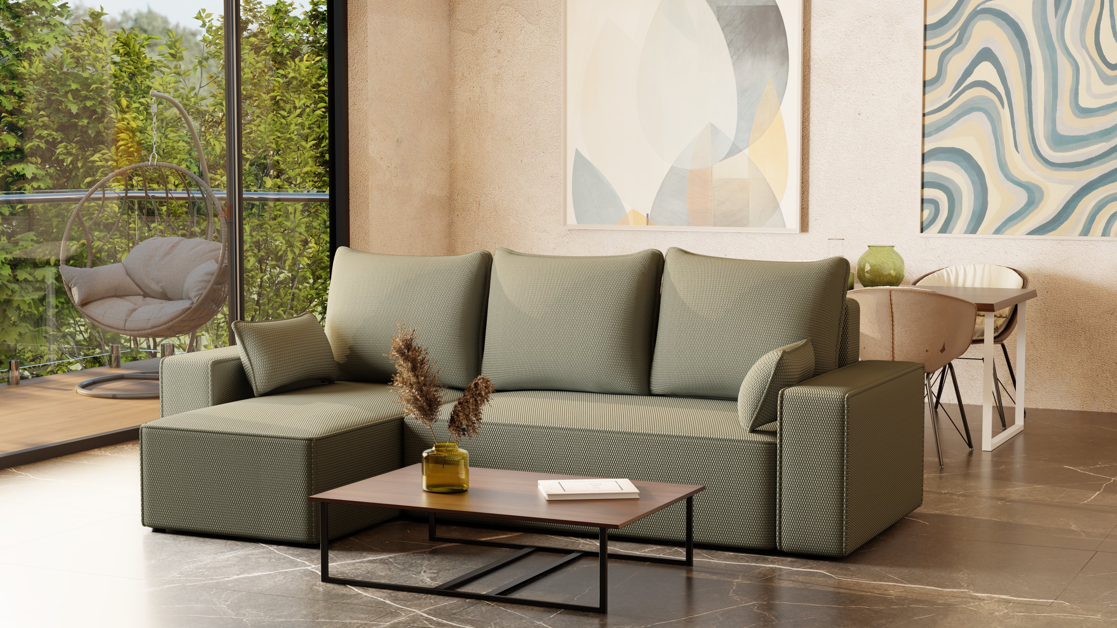 Ecksofa mit Schlaffunktion Tobi Cord Onega